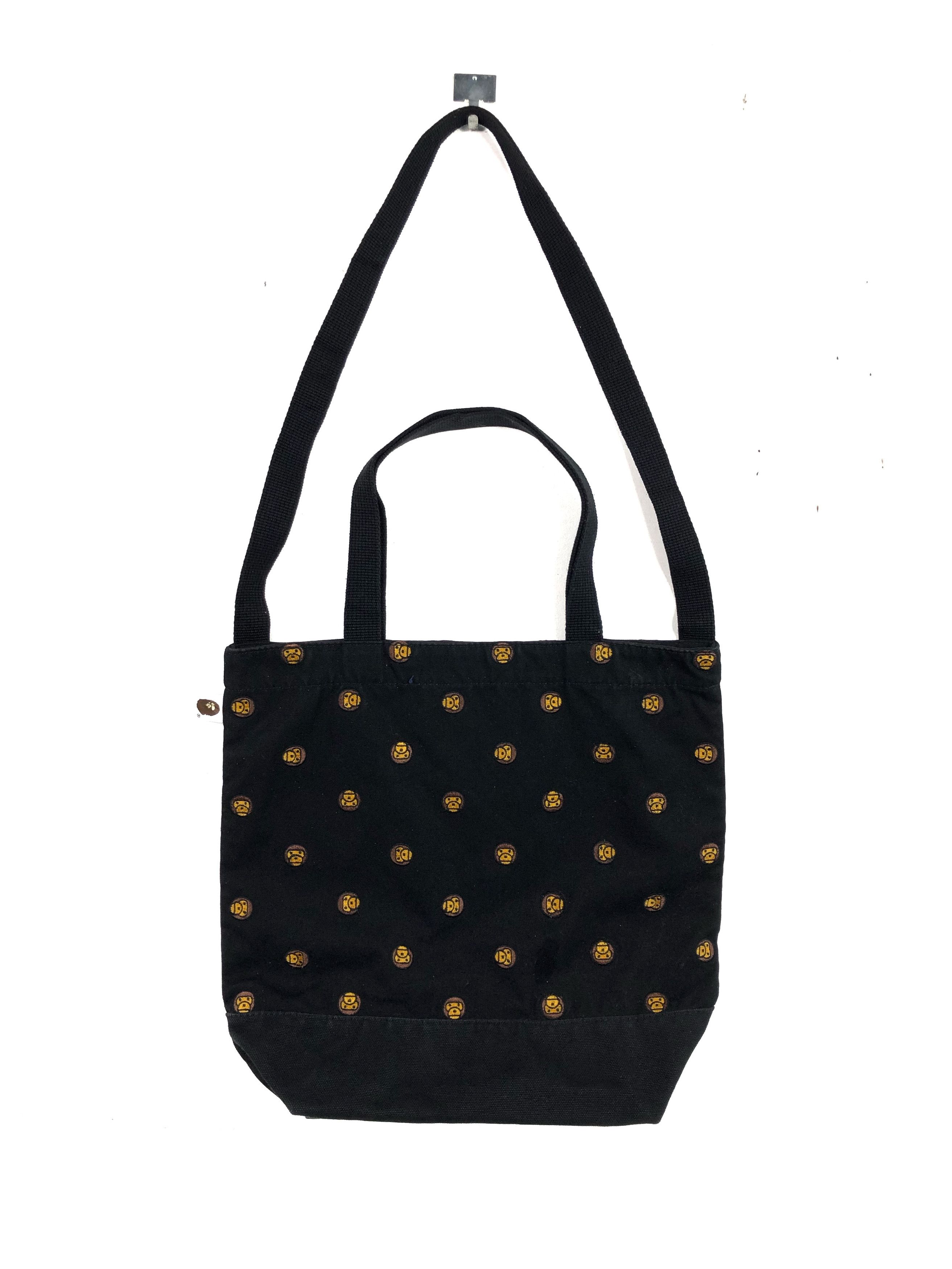 Bape RARE🔥BAPE 2-WAYS CUTE EMBROIDERED MONOGRAM TOTE BAG Size ONE SIZE - 2 Thumbnail