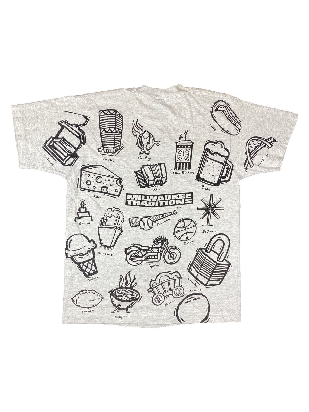Vintage Vintage 90s Milwaukee traditions all over print AOP tee L Size US L / EU 52-54 / 3 - 8 Thumbnail