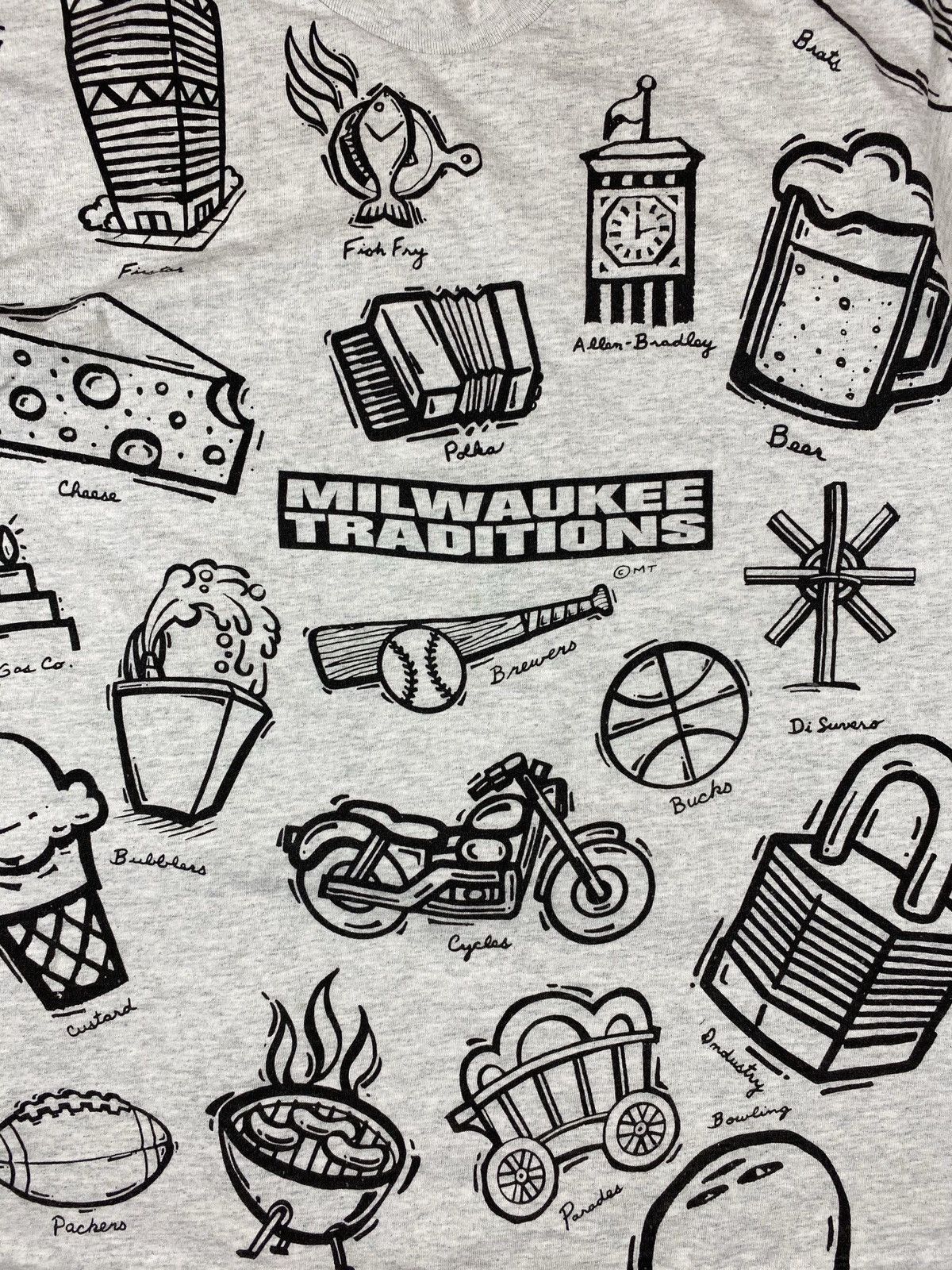 Vintage Vintage 90s Milwaukee traditions all over print AOP tee L Size US L / EU 52-54 / 3 - 5 Thumbnail