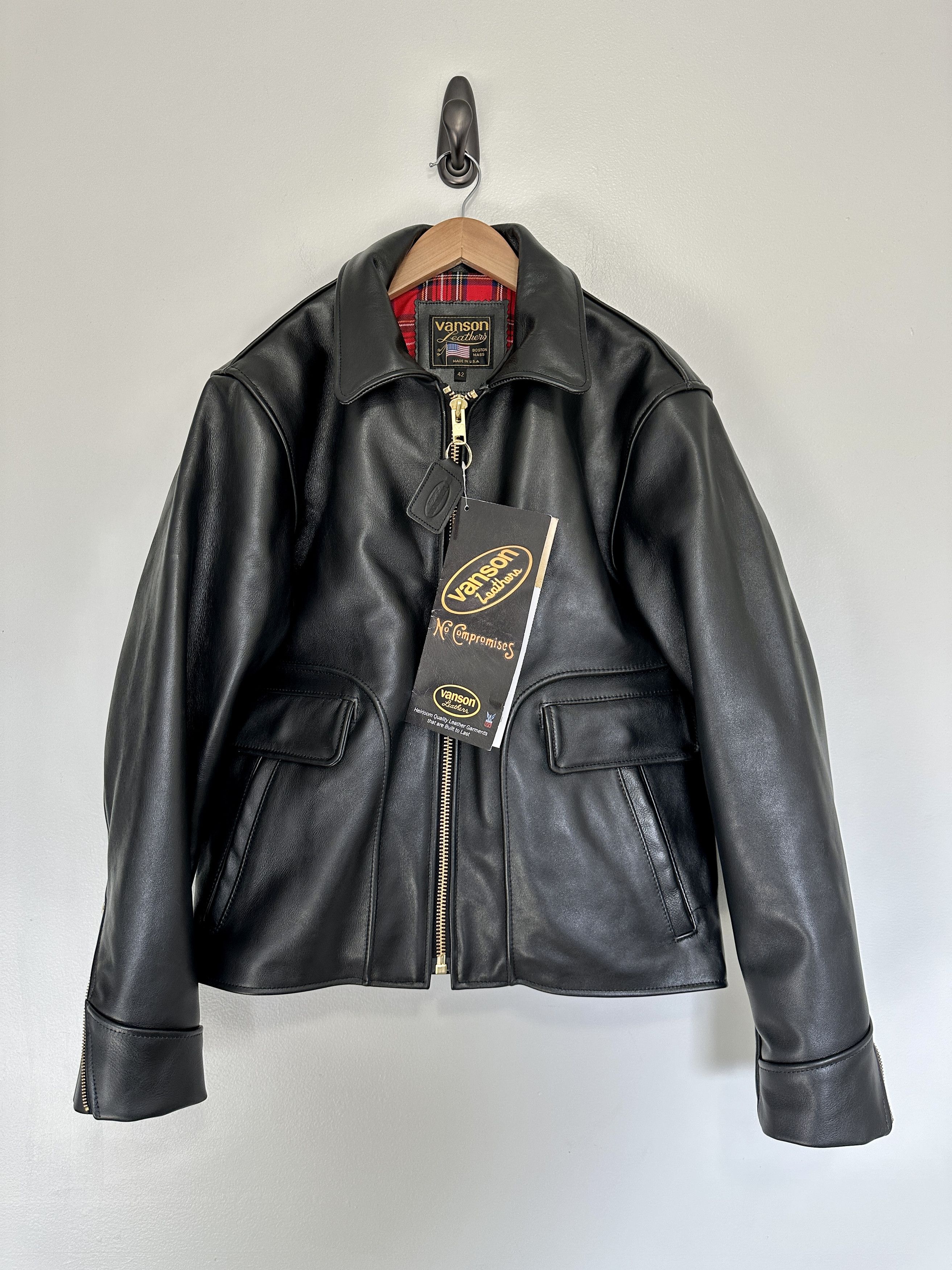 Vanson Leathers Vanson Leathers Black Cowhide Leather IKE Jacket