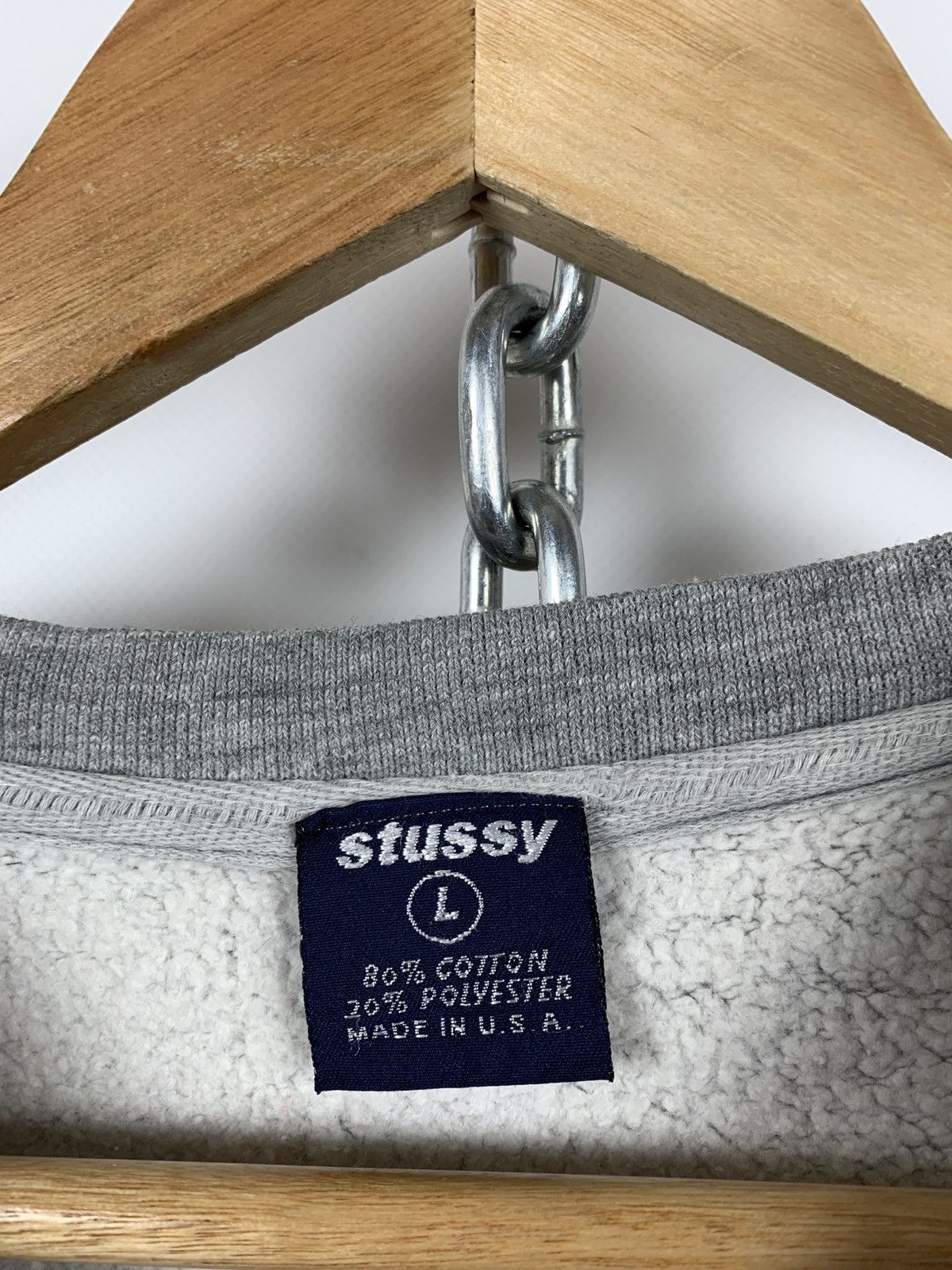 Stussy 90s Vintage Stussy Made In USA Grey Sweatshirt Size US L / EU 52-54 / 3 - 16 Thumbnail