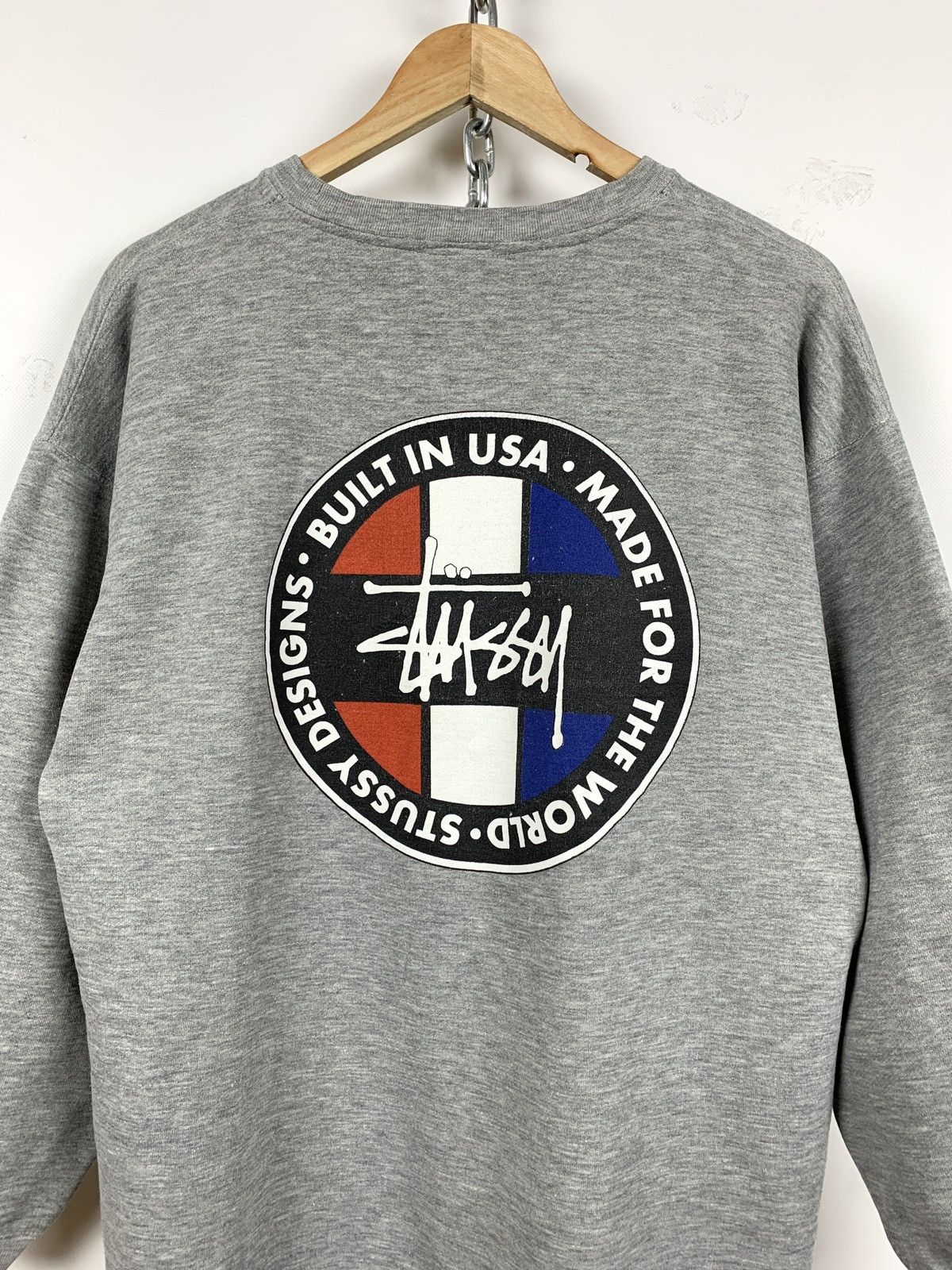 Stussy 90s Vintage Stussy Made In USA Grey Sweatshirt Size US L / EU 52-54 / 3 - 3 Thumbnail