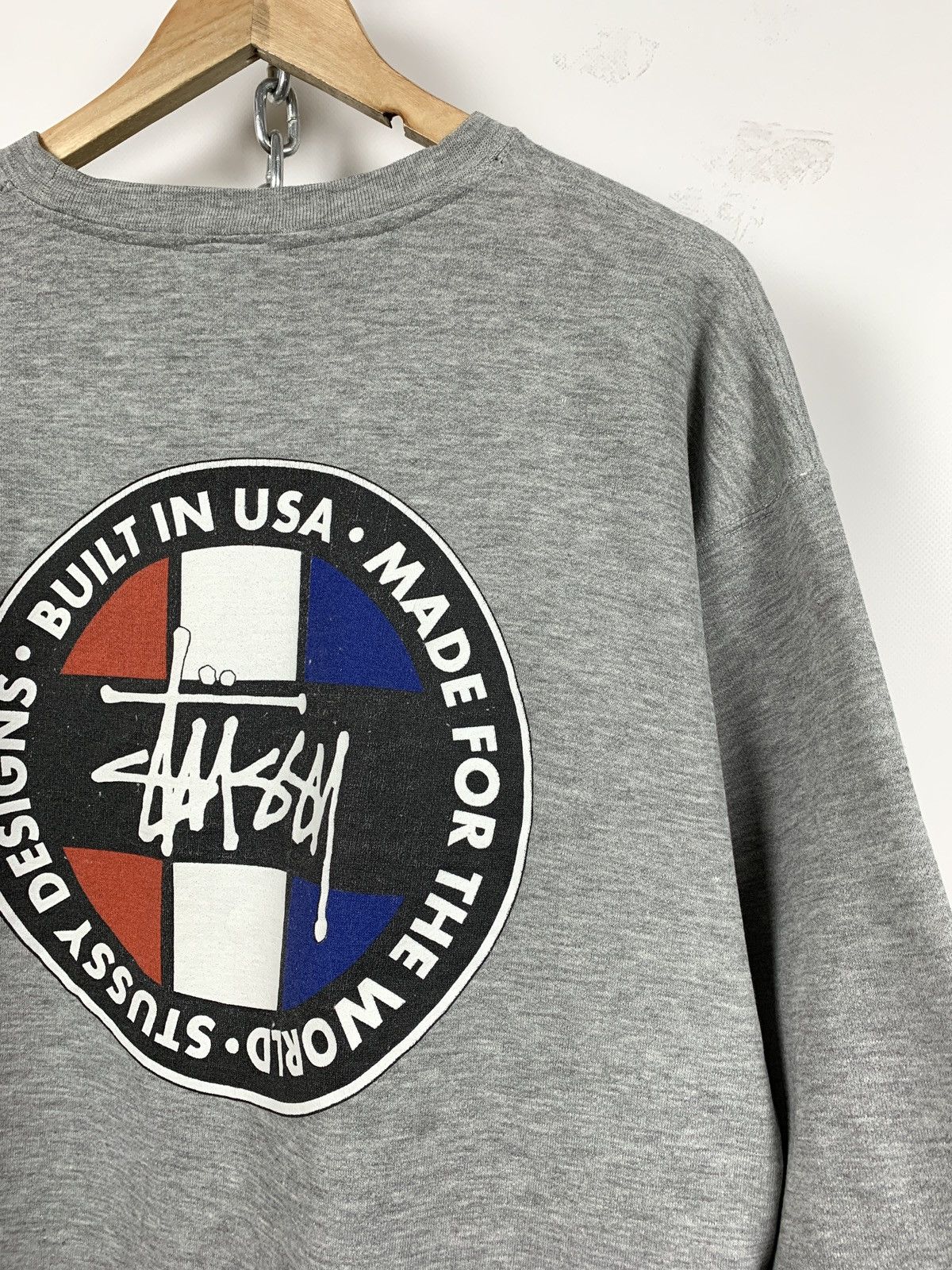 Stussy 90s Vintage Stussy Made In USA Grey Sweatshirt Size US L / EU 52-54 / 3 - 4 Thumbnail