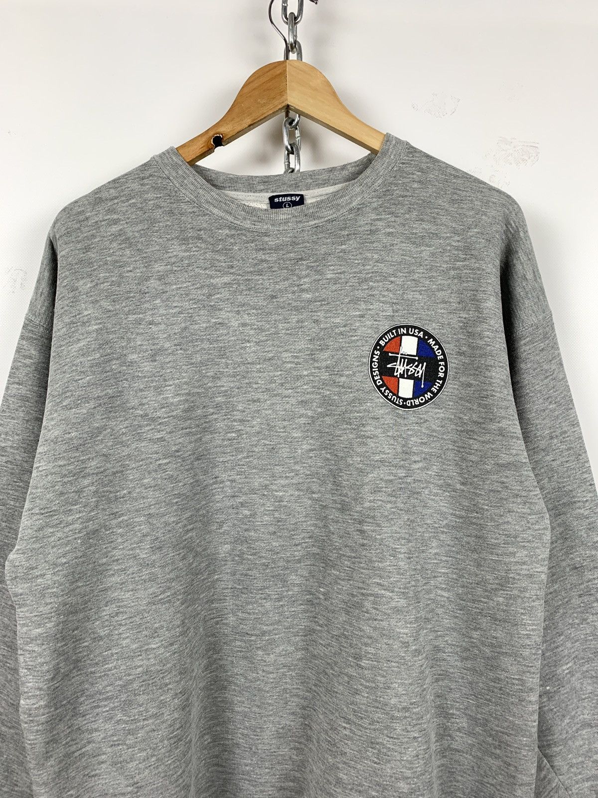 Stussy 90s Vintage Stussy Made In USA Grey Sweatshirt Size US L / EU 52-54 / 3 - 7 Thumbnail