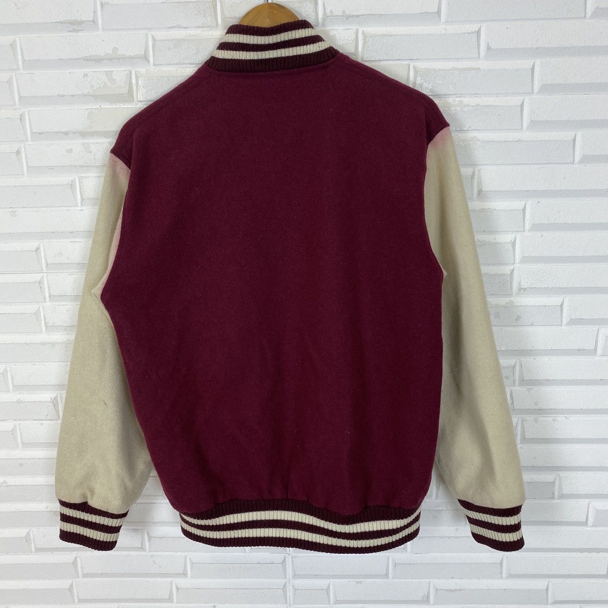 Japanese Plum Field Wool Varsity Jacket