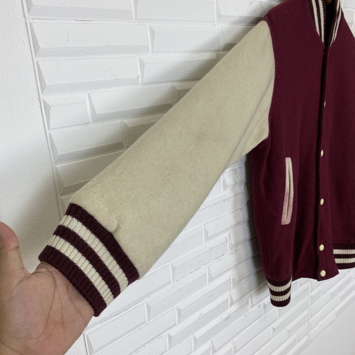 Japanese Plum Field Wool Varsity Jacket