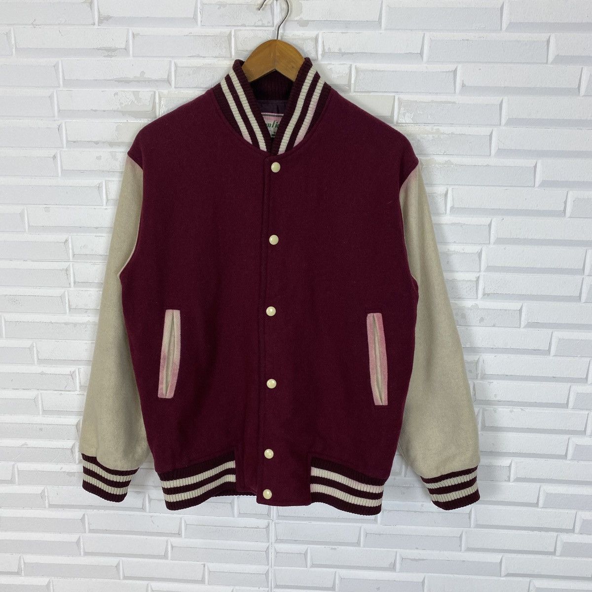 Japanese Plum Field Wool Varsity Jacket