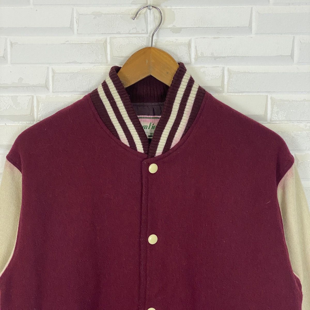 Japanese Plum Field Wool Varsity Jacket