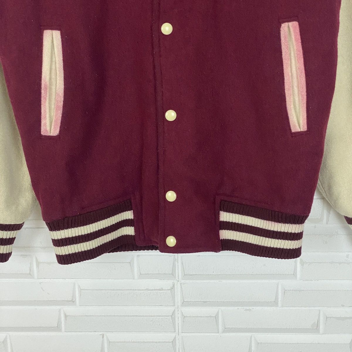 Japanese Plum Field Wool Varsity Jacket