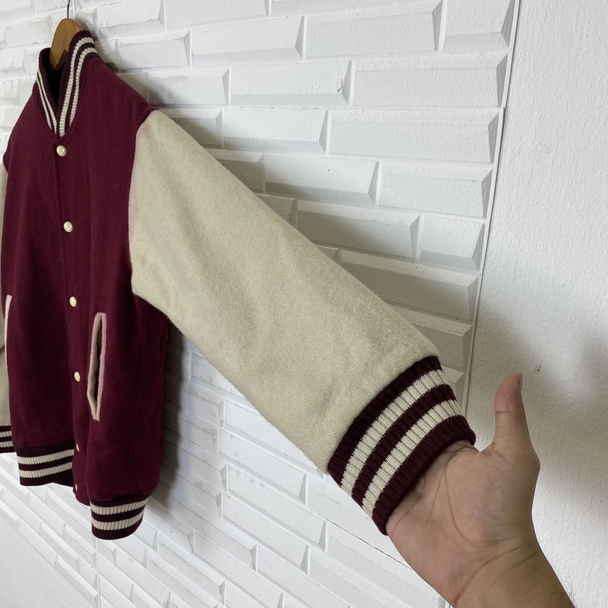 Japanese Plum Field Wool Varsity Jacket
