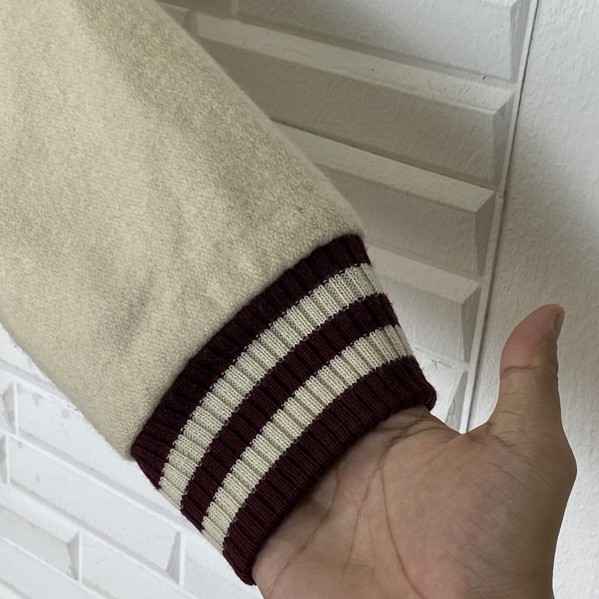 Japanese Plum Field Wool Varsity Jacket