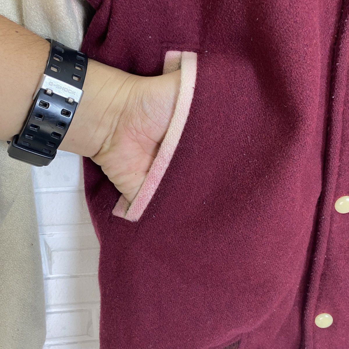 Japanese Plum Field Wool Varsity Jacket