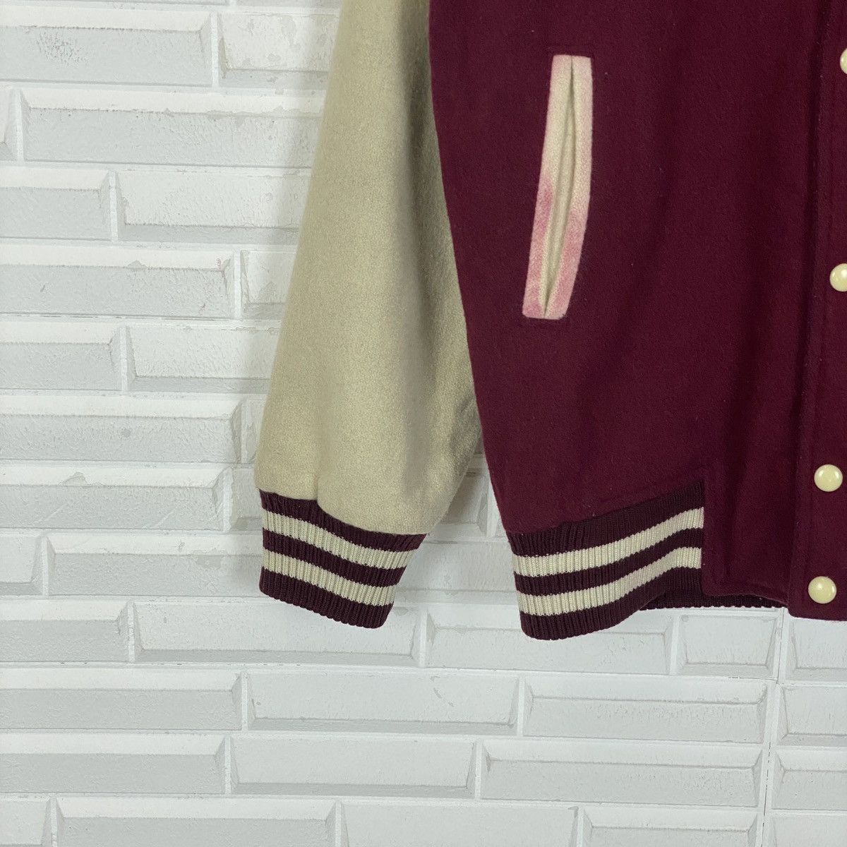 Japanese Plum Field Wool Varsity Jacket
