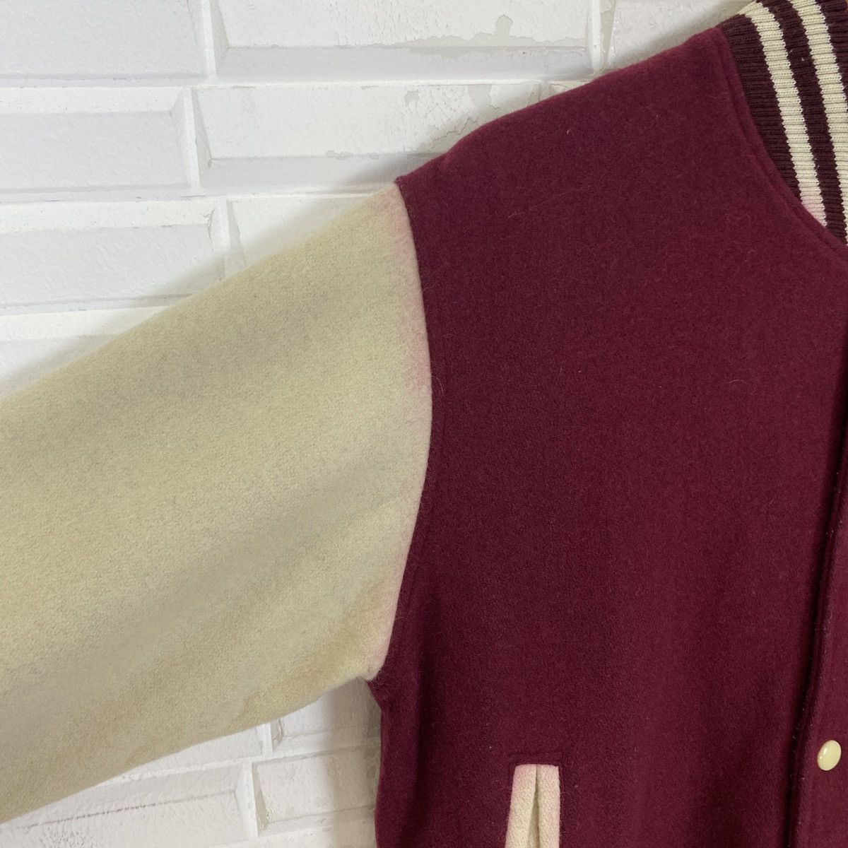 Japanese Plum Field Wool Varsity Jacket