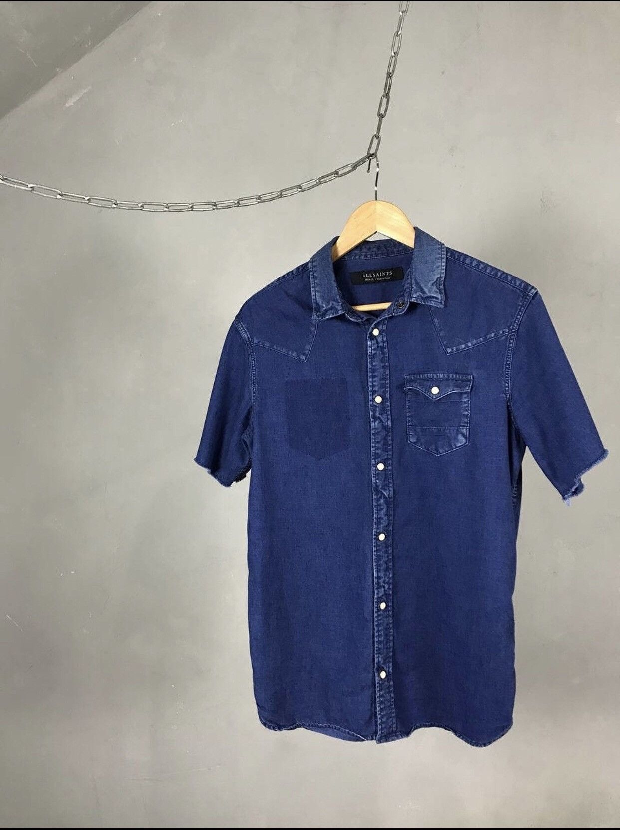Allsaints Allsaints luxury streetwear denim shirt Size US S / EU 44-46 / 1 - 1 Thumbnail