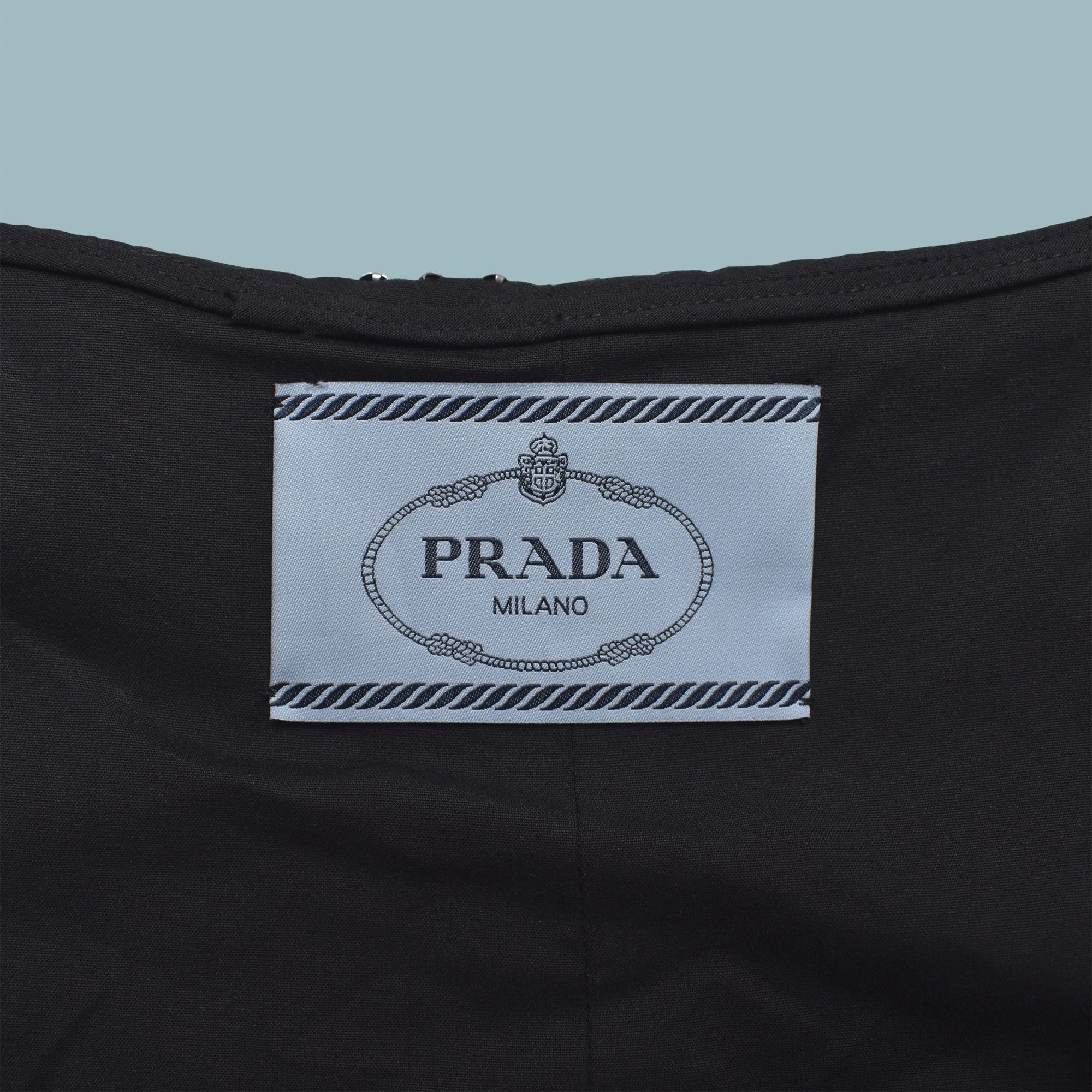 Prada BNWOT PRADA Womens Black Cotton Metal Studded Dress Size L / US 10 / IT 46 - 2 Thumbnail