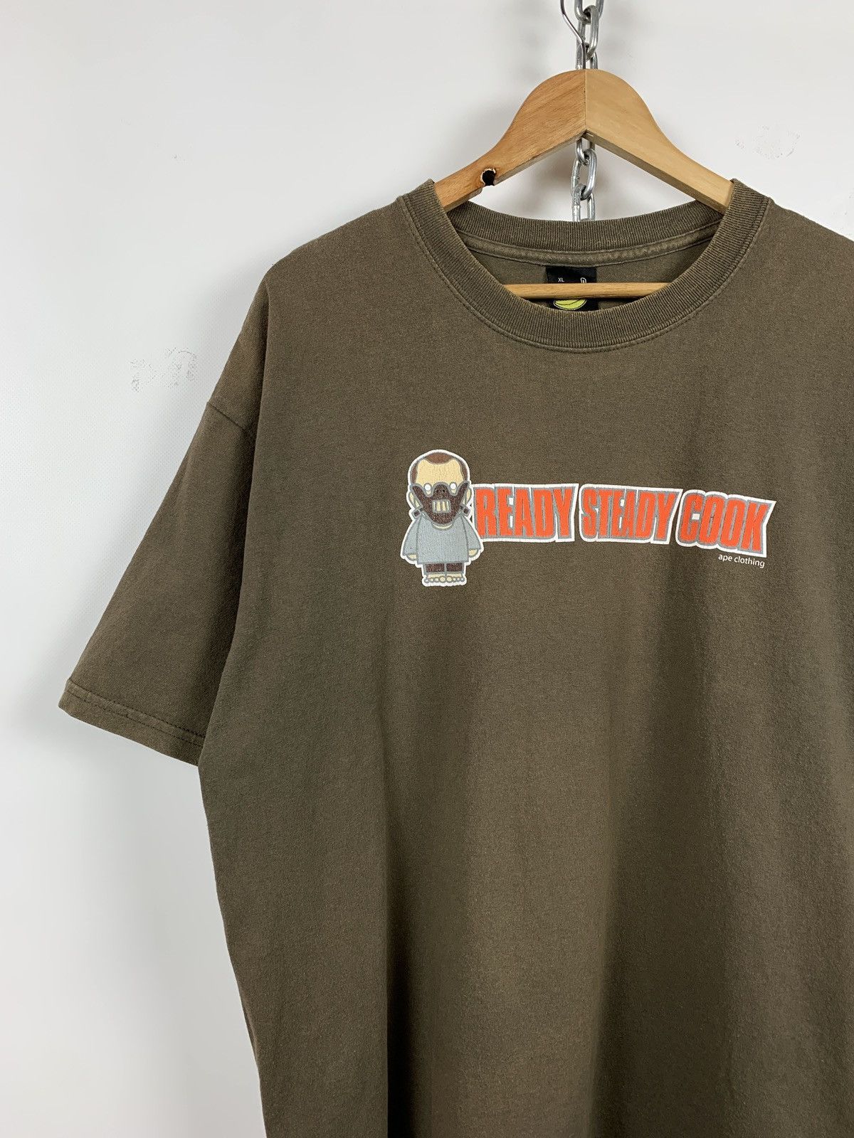 Vintage Vintage Ape Ready Steady Cook Skateboard Faded Khaki T-Shirt Size US XL / EU 56 / 4 - 3 Thumbnail