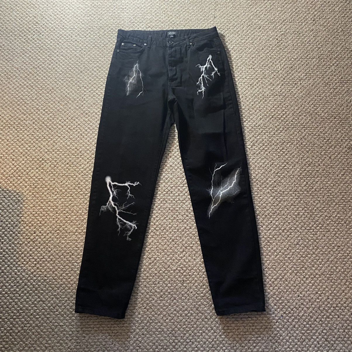 Lightning Print Jeans