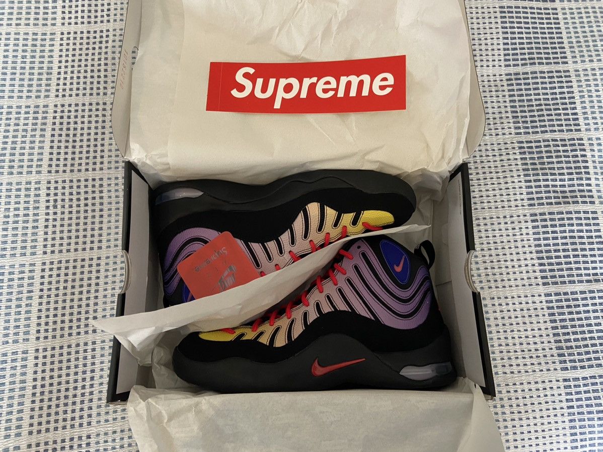 image of Nike Air Bakin 2023 Shoes in Purple/Yellow, Men's (Size 10)