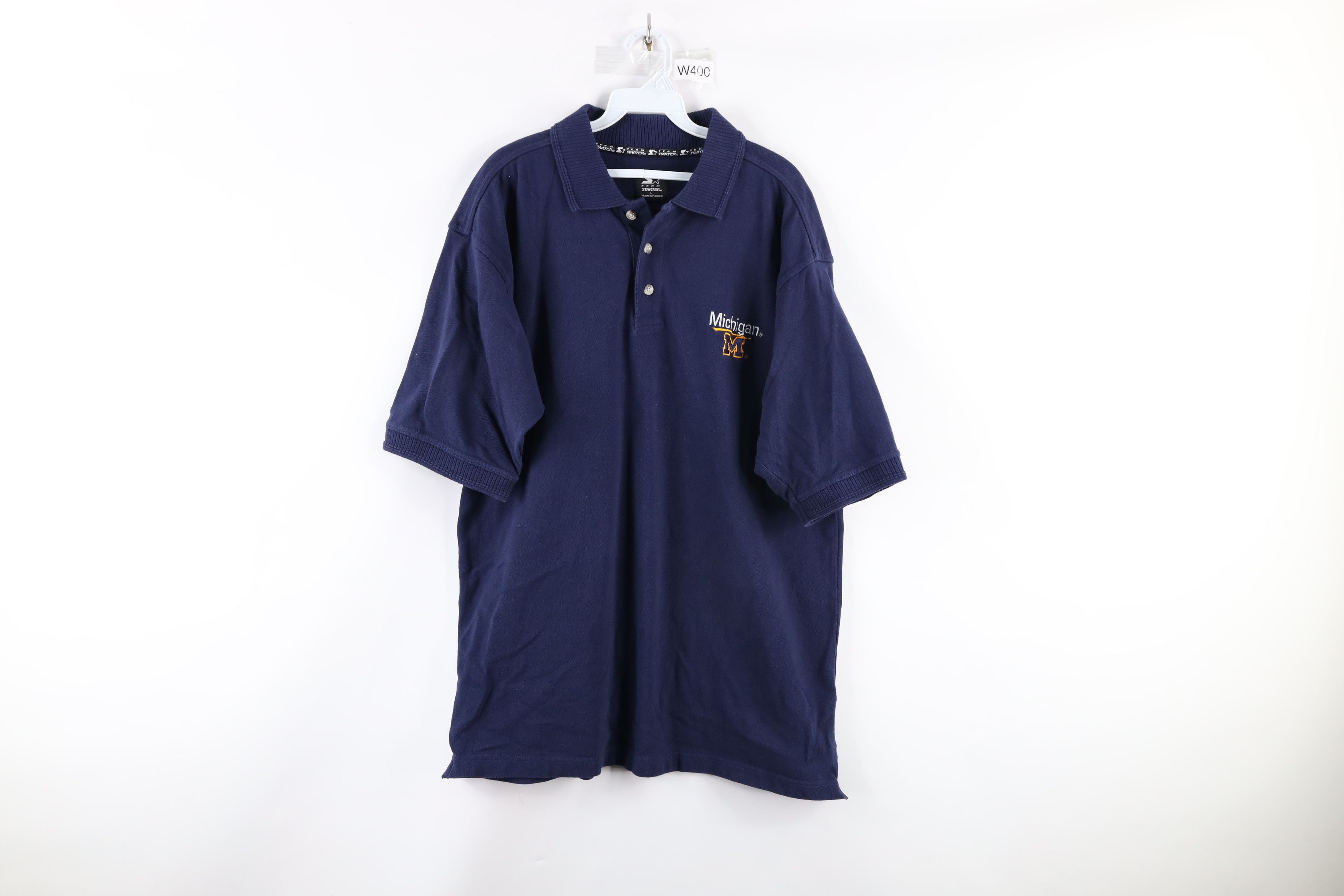 Starter × Vintage Vintage 90s Starter University of Michigan Spell Out Polo Size US L / EU 52-54 / 3 - 1 Thumbnail