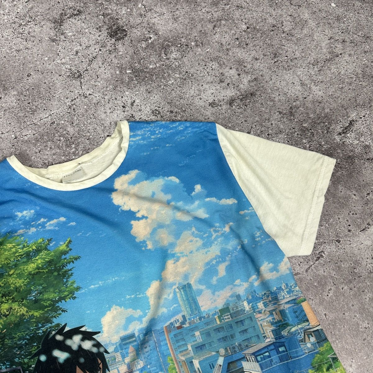 Anime × Vintage Vintage Your Name AOP tee Anime Makoto Shinkai Mangaka Japan Size US L / EU 52-54 / 3 - 6 Thumbnail