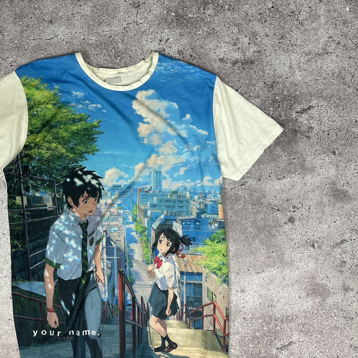 Anime × Vintage Vintage Your Name AOP tee Anime Makoto Shinkai Mangaka Japan Size US L / EU 52-54 / 3 - 2 Thumbnail