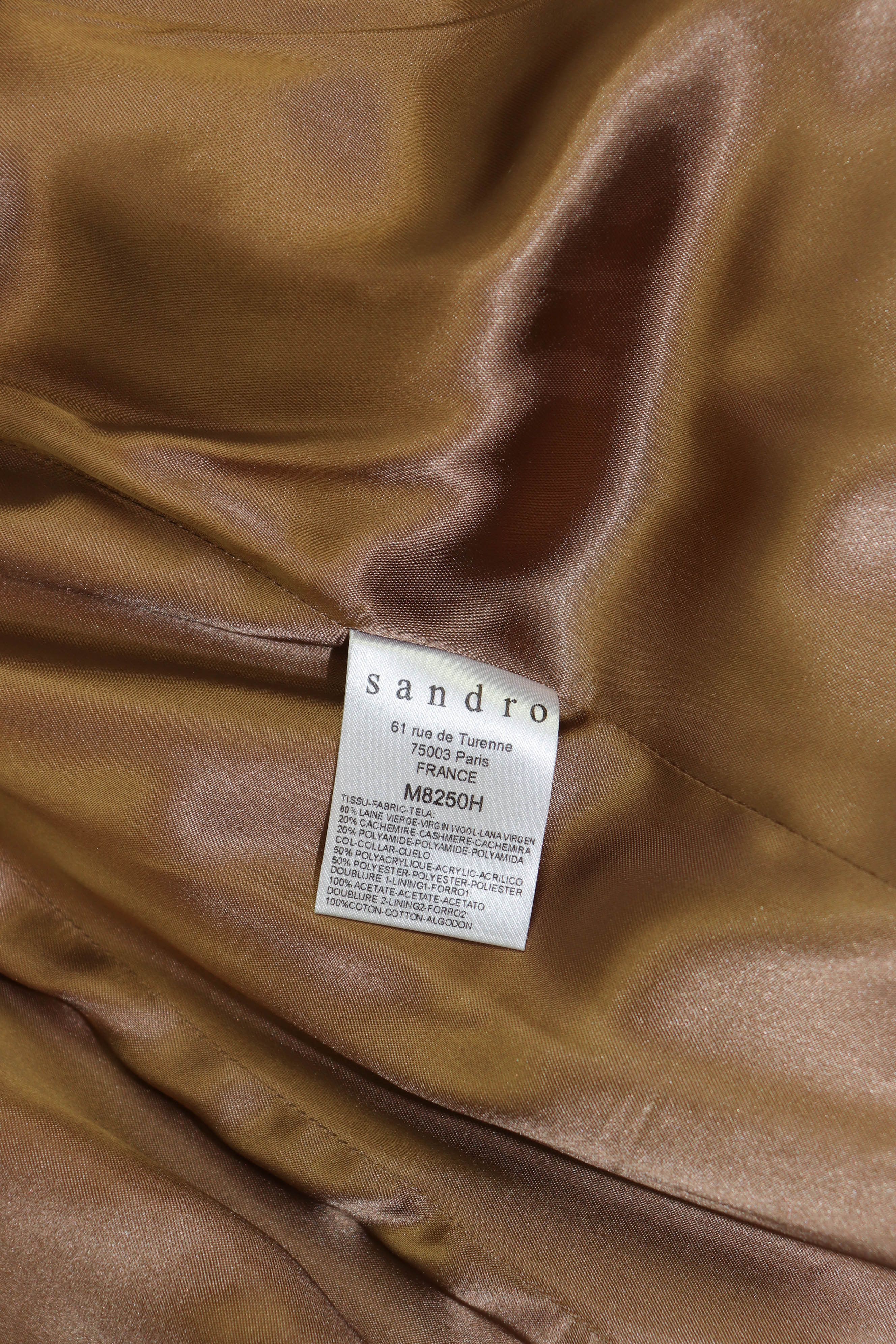 Sandro Women’s Sandro Wool Cashsmere Blend Desert Beige Wool Coat Size M / US 6-8 / IT 42-44 - 15 Thumbnail