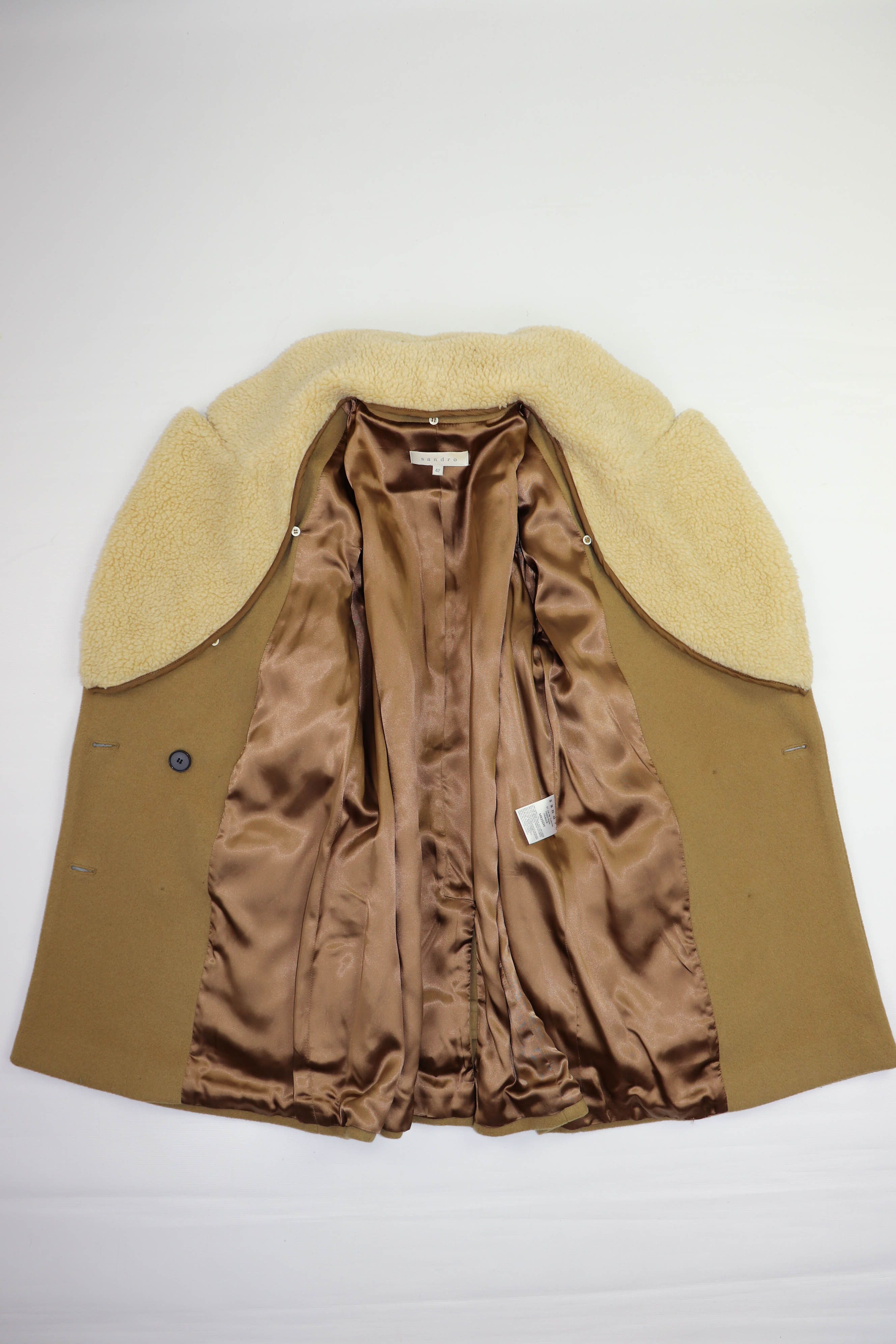 Sandro Women’s Sandro Wool Cashsmere Blend Desert Beige Wool Coat Size M / US 6-8 / IT 42-44 - 14 Thumbnail