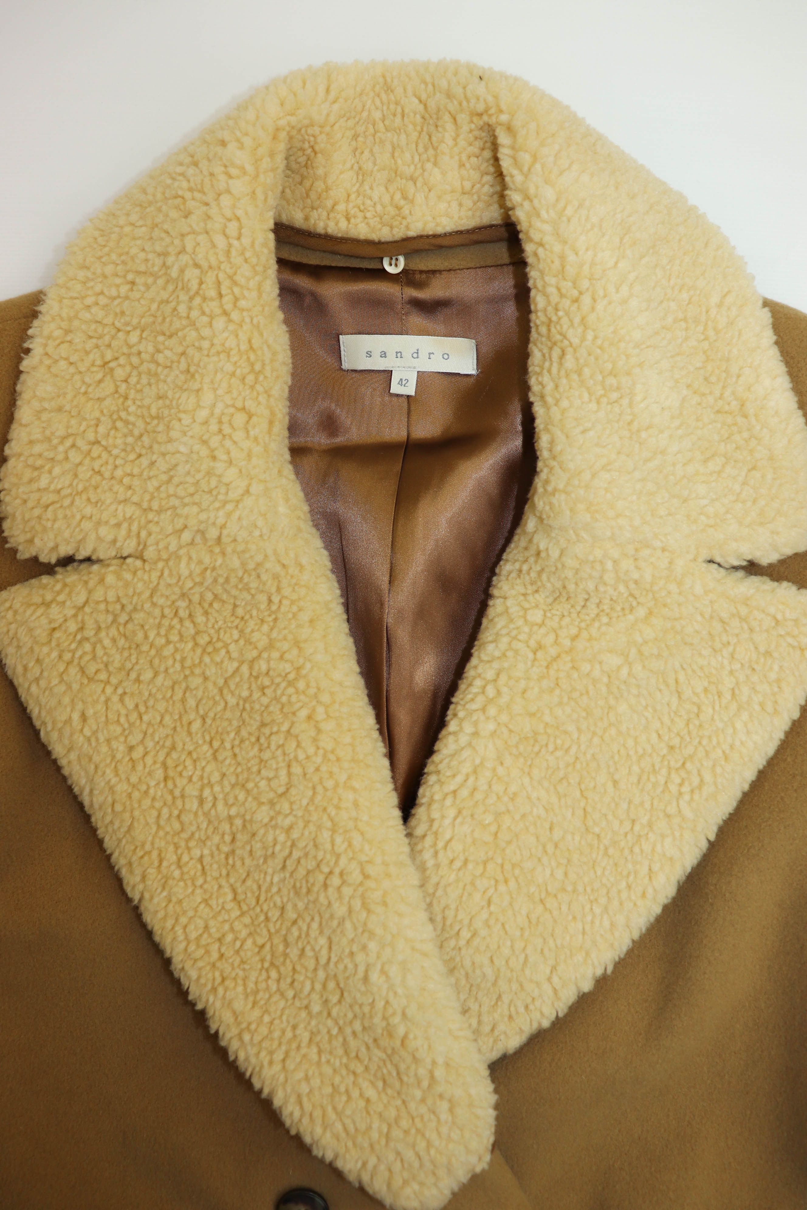 Sandro Women’s Sandro Wool Cashsmere Blend Desert Beige Wool Coat Size M / US 6-8 / IT 42-44 - 13 Thumbnail