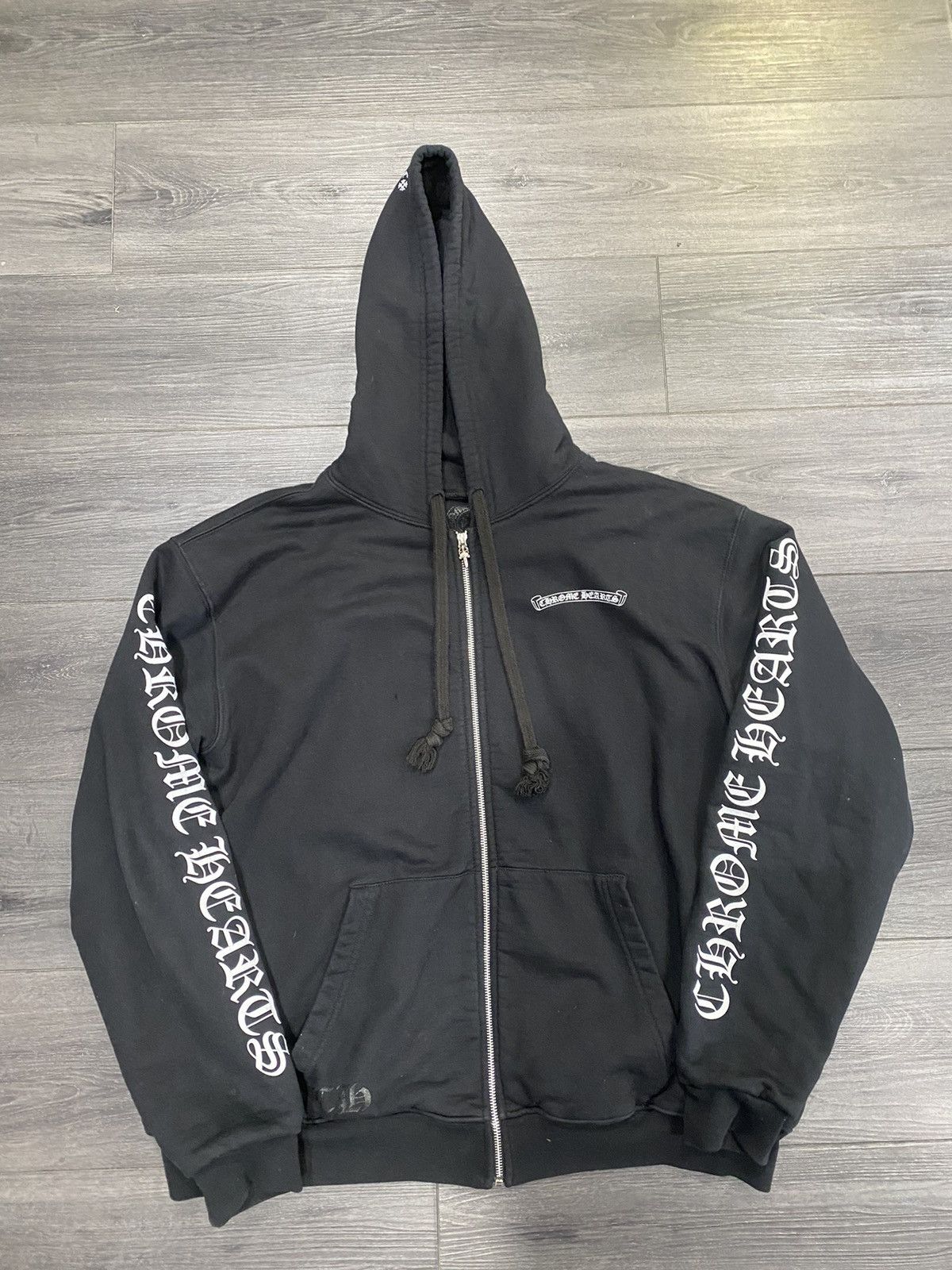 Chrome Hearts Chrome Hearts Thermal Scroll Zip Up Hoodie Size XL | Grailed