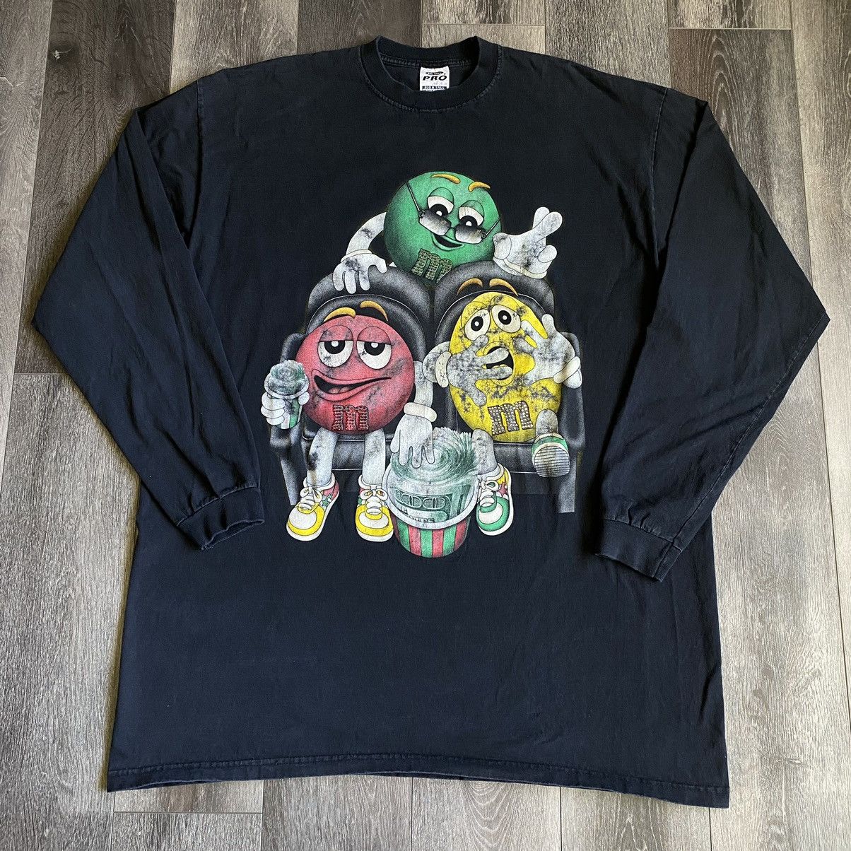 Rap Tees Vintage 1990s M&M Movie Money Rolls Humor Rap Longsleeve Tee Size US XXL / EU 58 / 5 - 1 Thumbnail