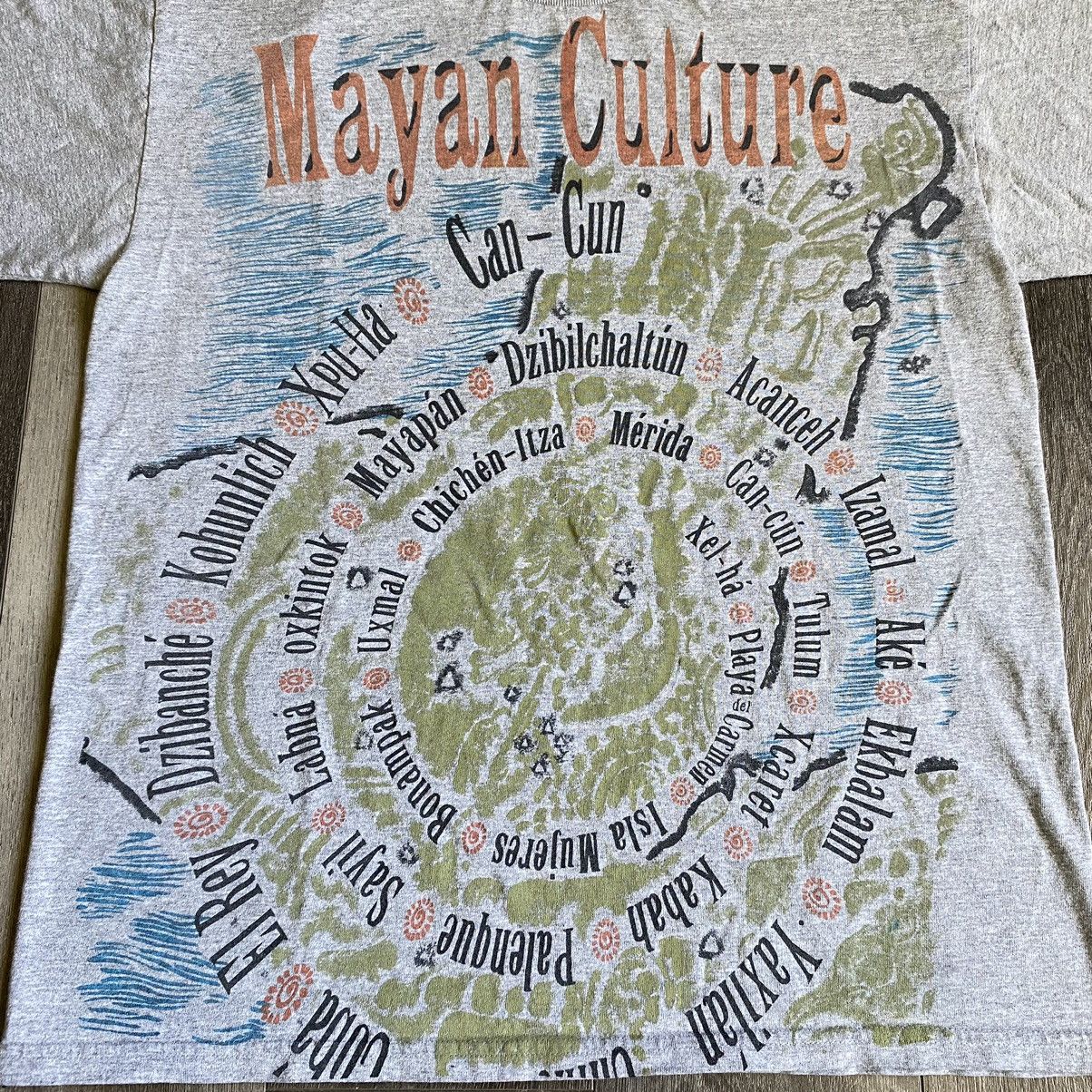 Vintage Vintage 1990s Mayan Culture Graphic All Over Print Logo Tee Size US L / EU 52-54 / 3 - 2 Thumbnail