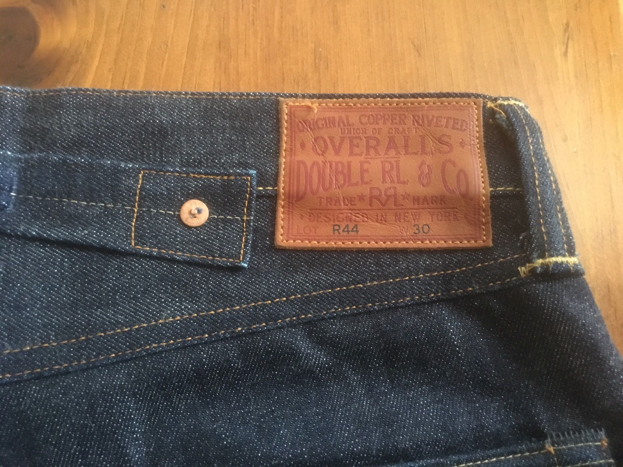 RRL Ralph Lauren RRL Lot R44 1936 Deadstock Rigid Selvedge denim 