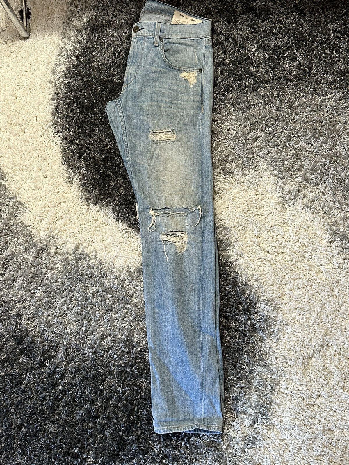 Rag & Bone Selvedge Stone Washed, Distressed Denim Size US 31 - 4 Thumbnail