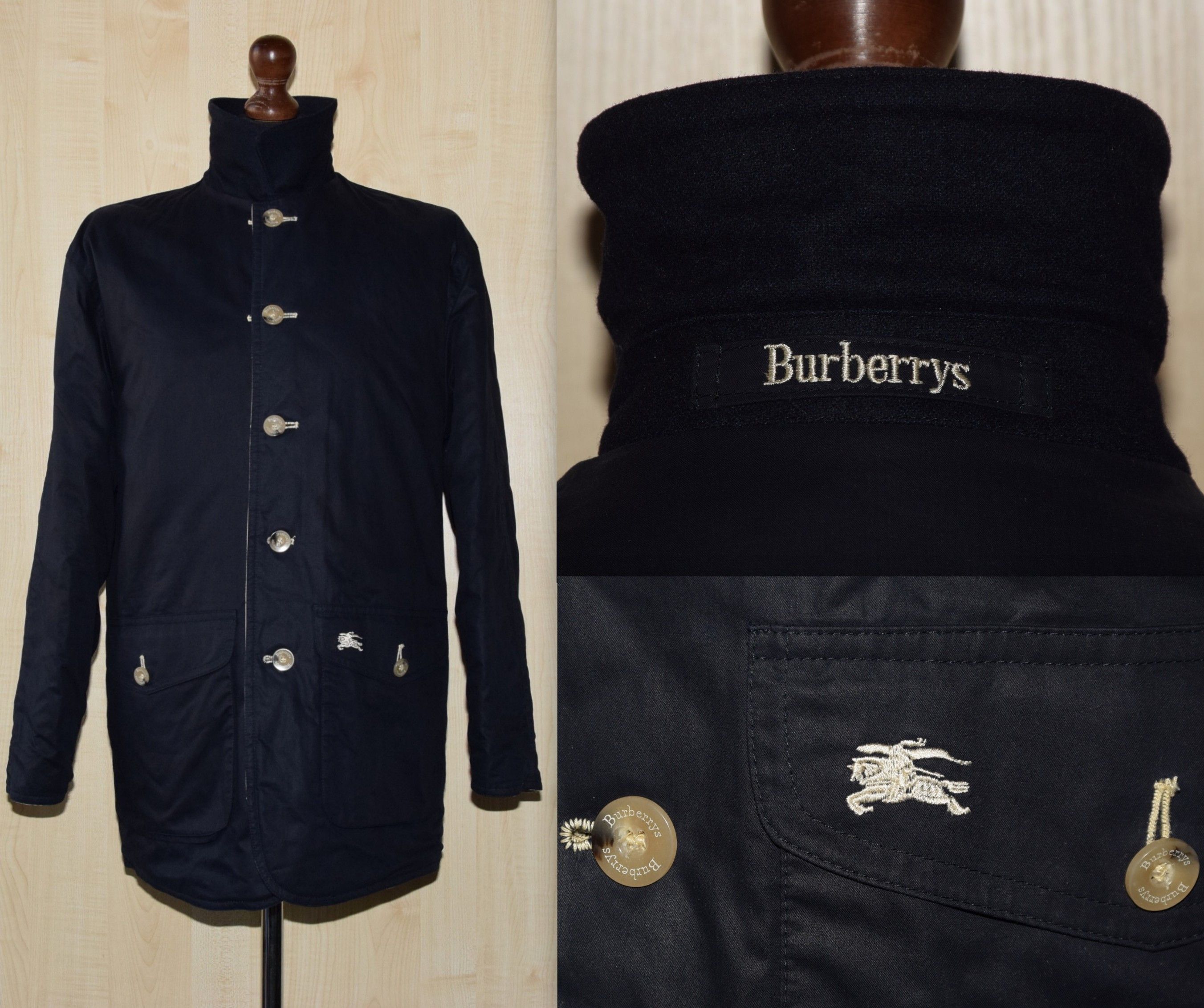 VTG BURBERRY Burberrys REVERSIBLE JACKET COAT~ M P2P 22.2