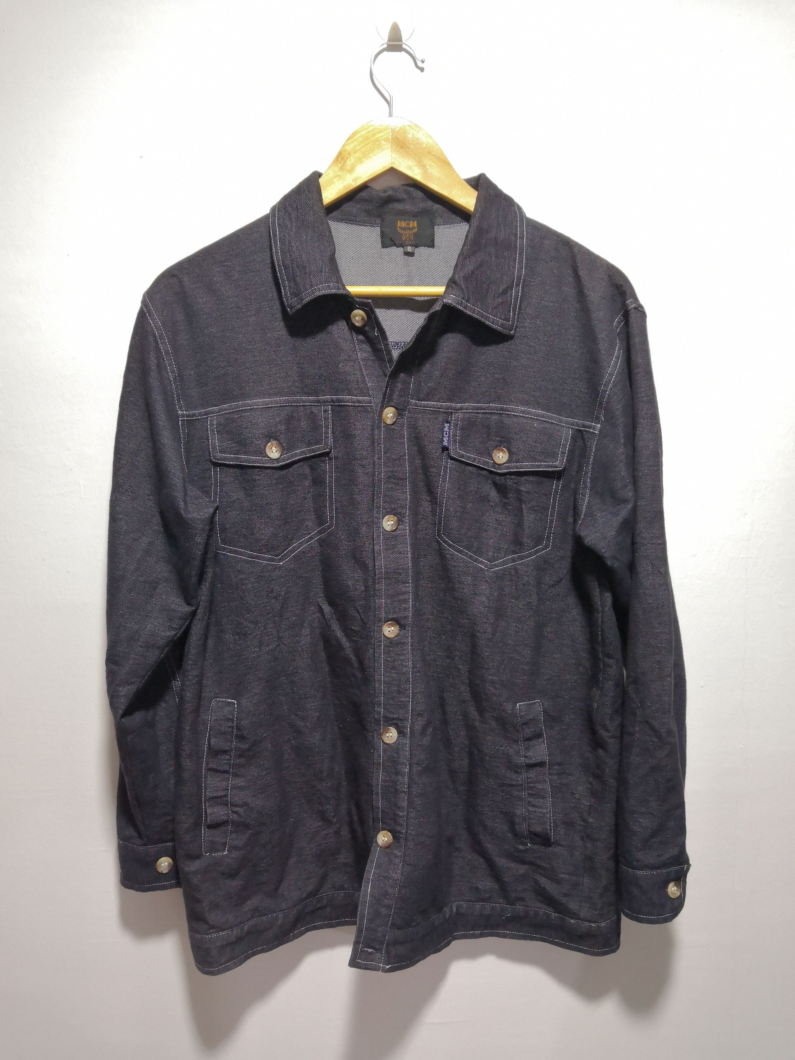 image of Steal MCM Legere Multi Pocket Button Up Shirt in Black, Men's (Size Small)