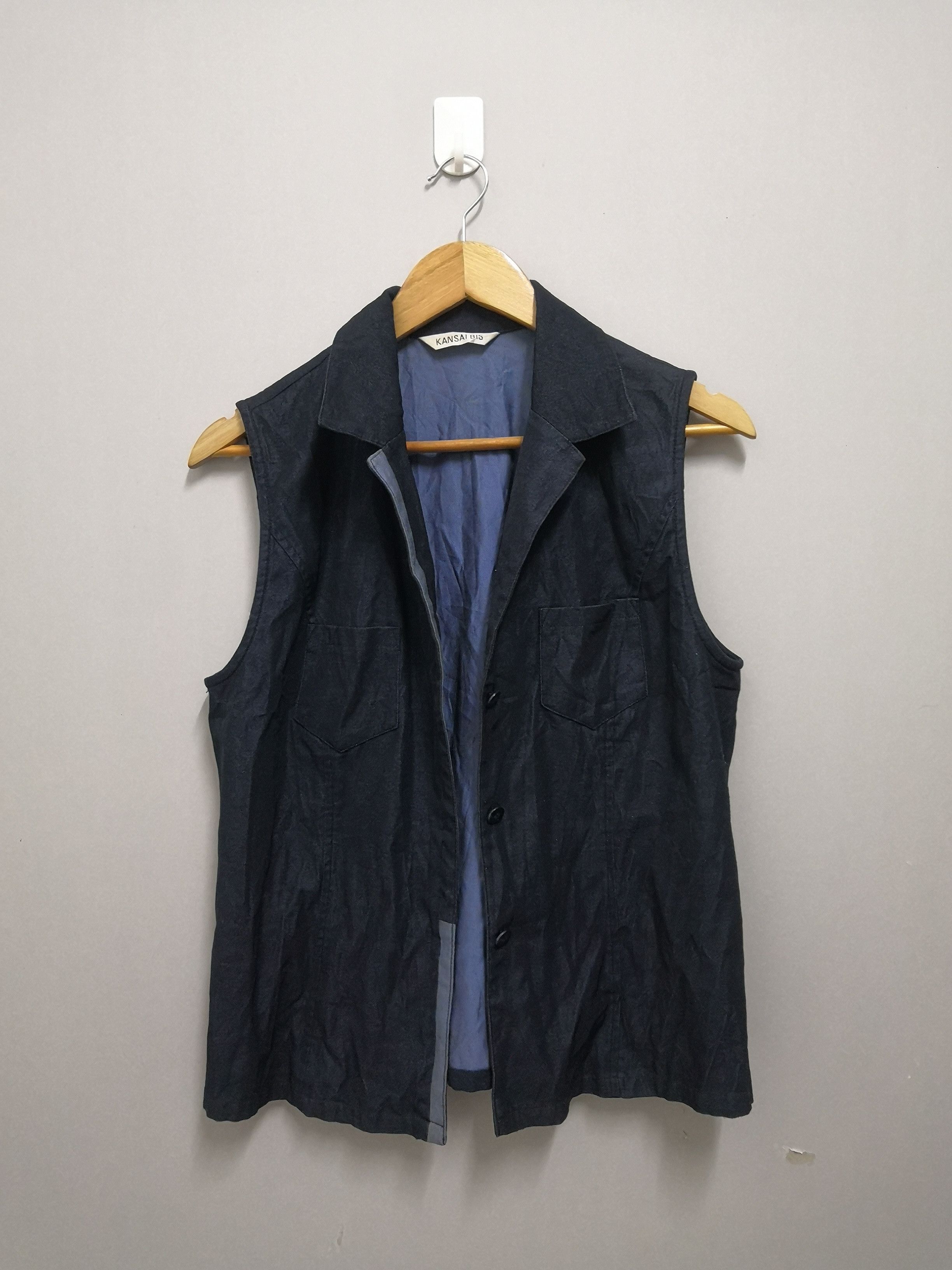 image of Kansai Yamamoto Kansai Bis Navy Blue Mens Vest (Size Small)
