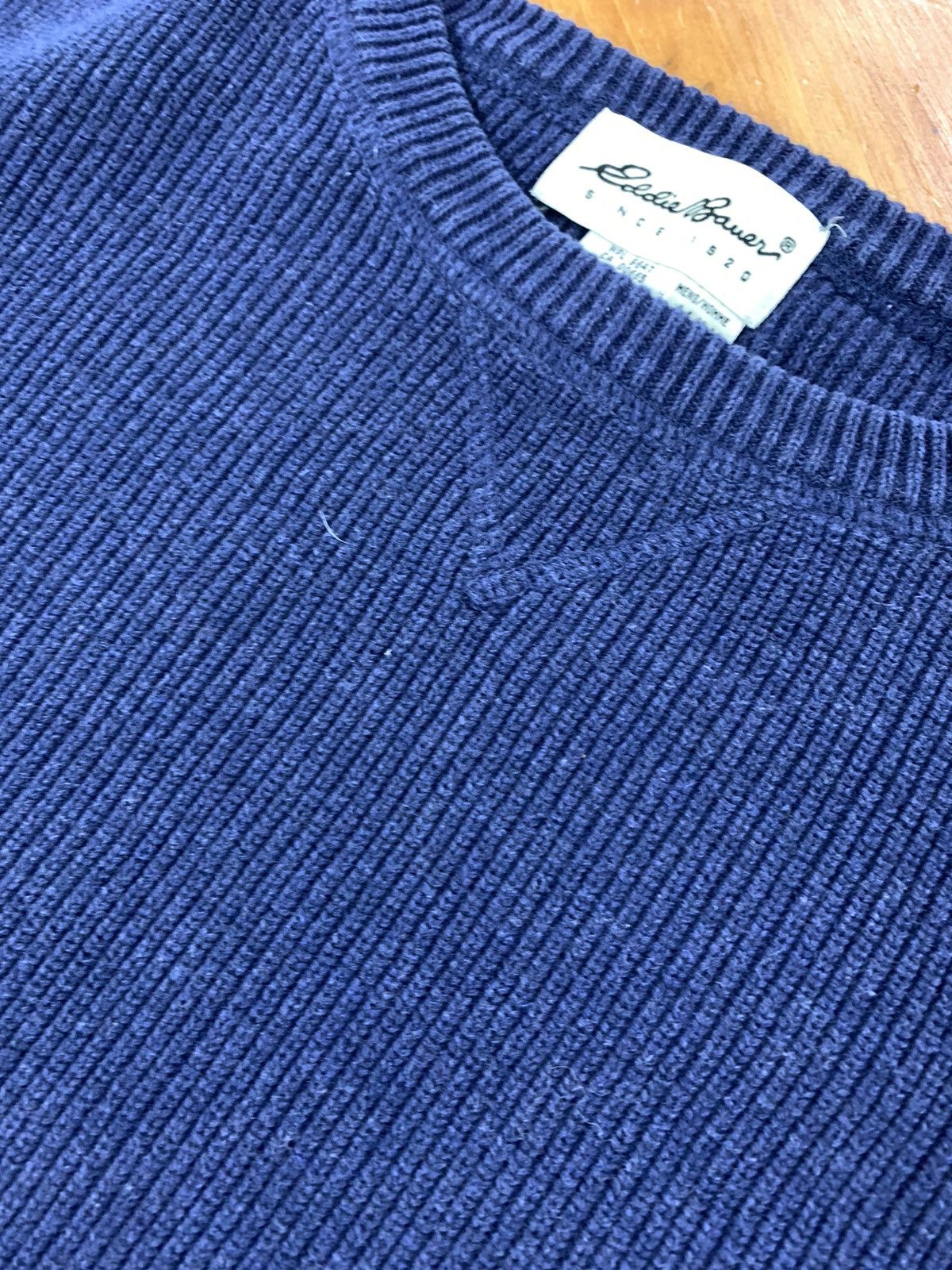 Eddie Bauer × Vintage Vintage Eddie Bauer Blue Ribbed Knit Sweater Size US M / EU 48-50 / 2 - 2 Thumbnail