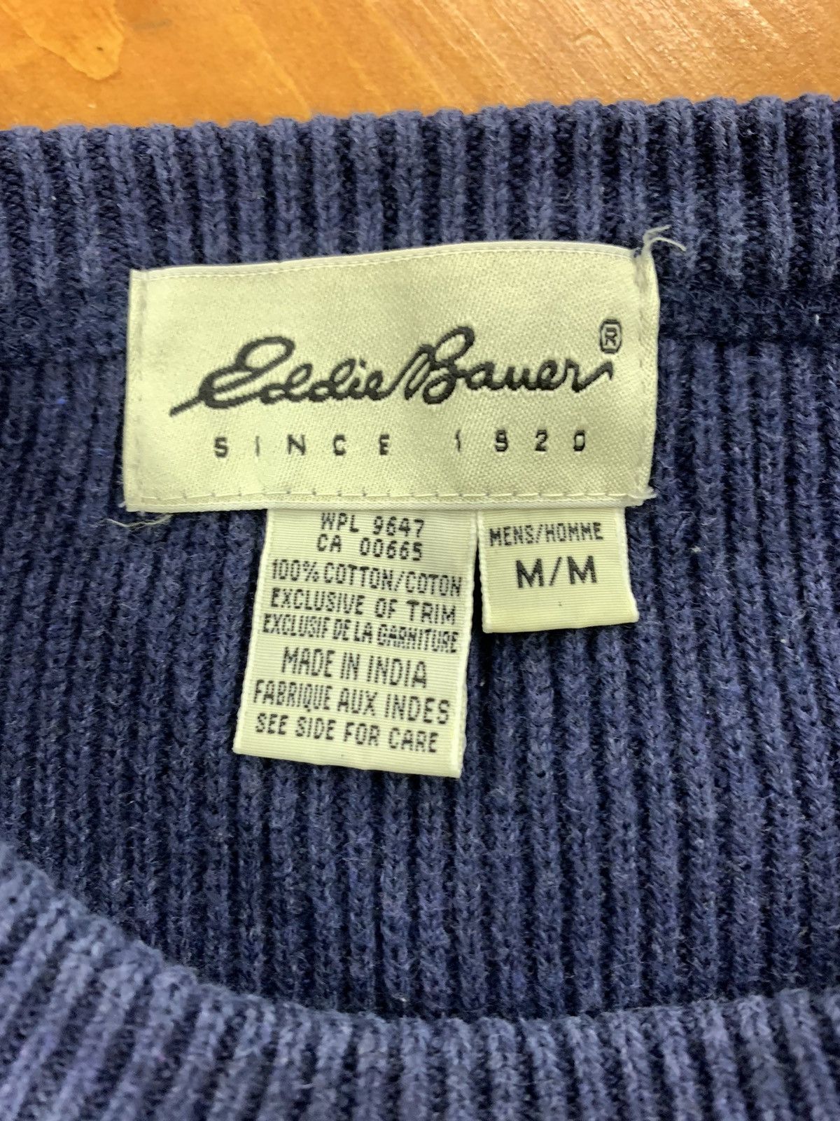 Eddie Bauer × Vintage Vintage Eddie Bauer Blue Ribbed Knit Sweater Size US M / EU 48-50 / 2 - 3 Thumbnail