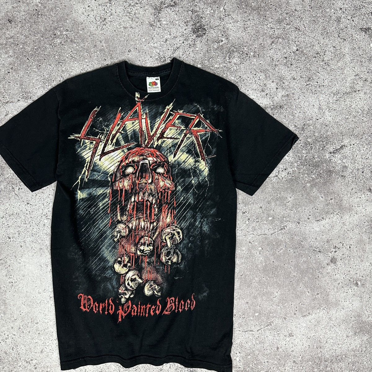 Band Tees Vintage 00s Y2K Slayer World Painted Blood tee Metal Rock Size S / US 4 / IT 40 - 2 Thumbnail