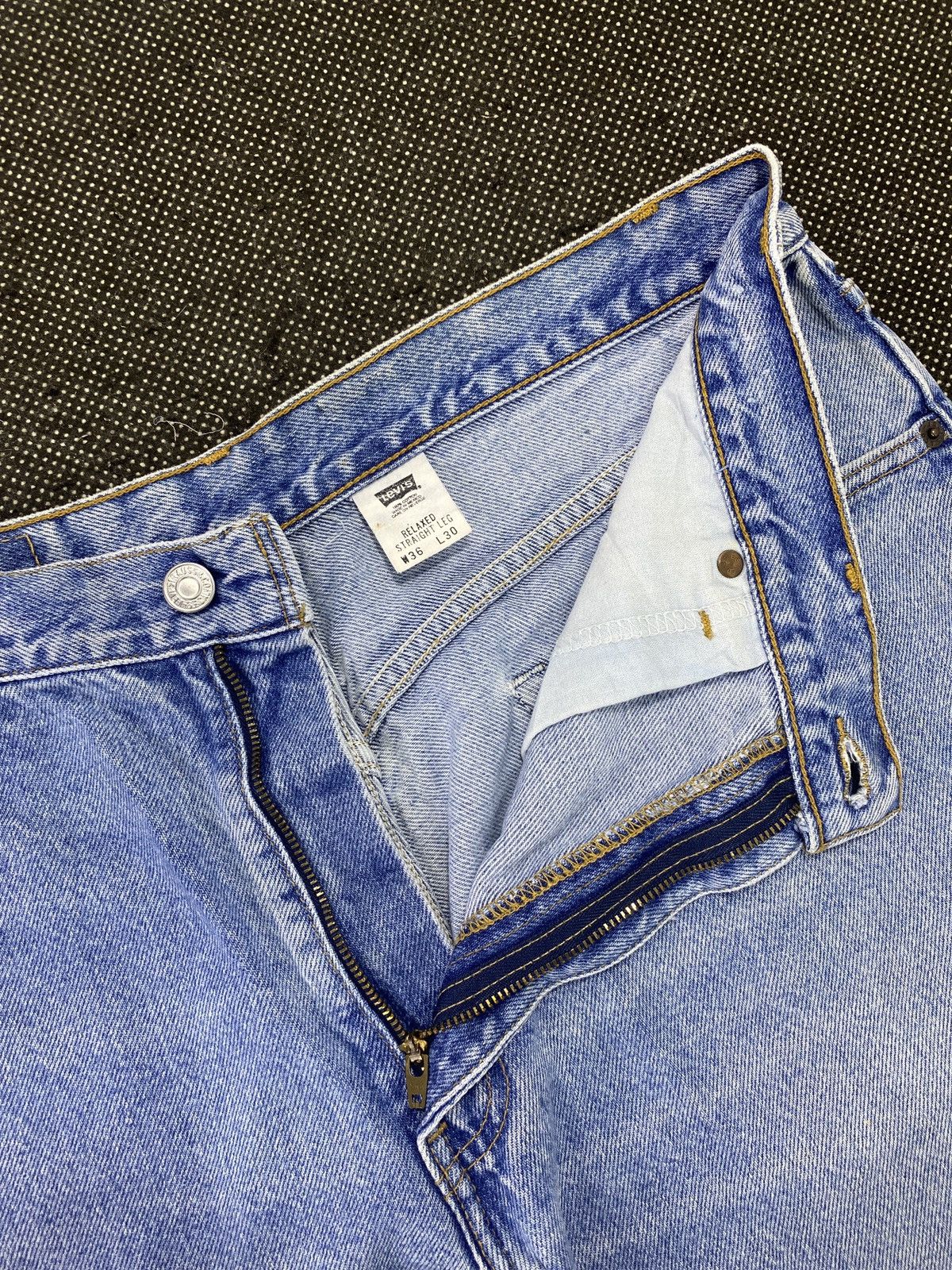 Jean VINTAGE LEVIS STRAIGHT LEG BLUE WASH JEANS 36x30 -J481 Size US 36 / EU 52 - 5 Thumbnail