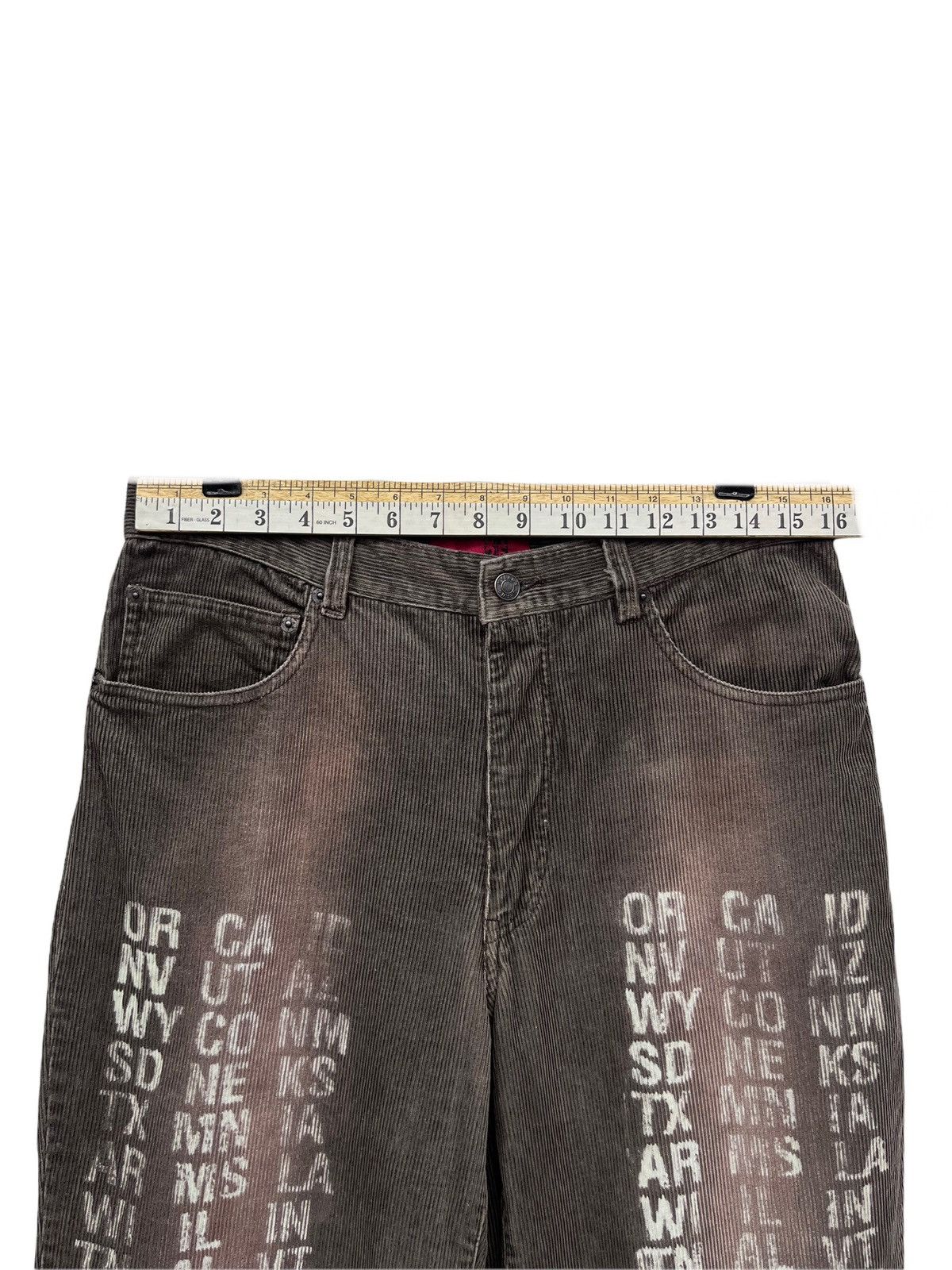 Japanese Brand 💥RARE🔥US State Abbreviations Spell-out Mud Wash Corduroy Size US 31 - 8 Thumbnail