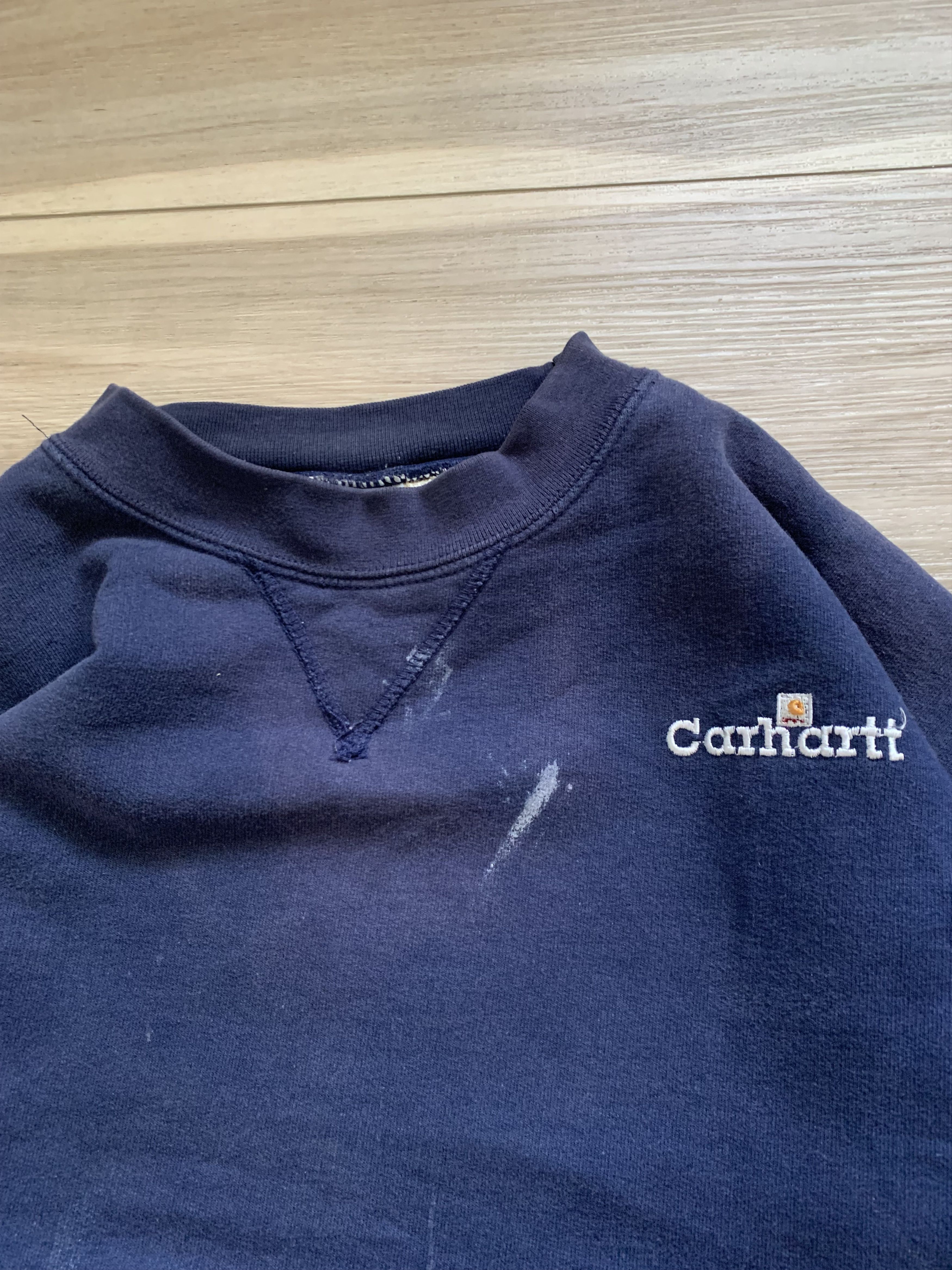 Carhartt × Vintage 1990s CARHARTT THERMAL LINED NAVY SWEATSHIRT / BOXY Size US L / EU 52-54 / 3 - 2 Thumbnail