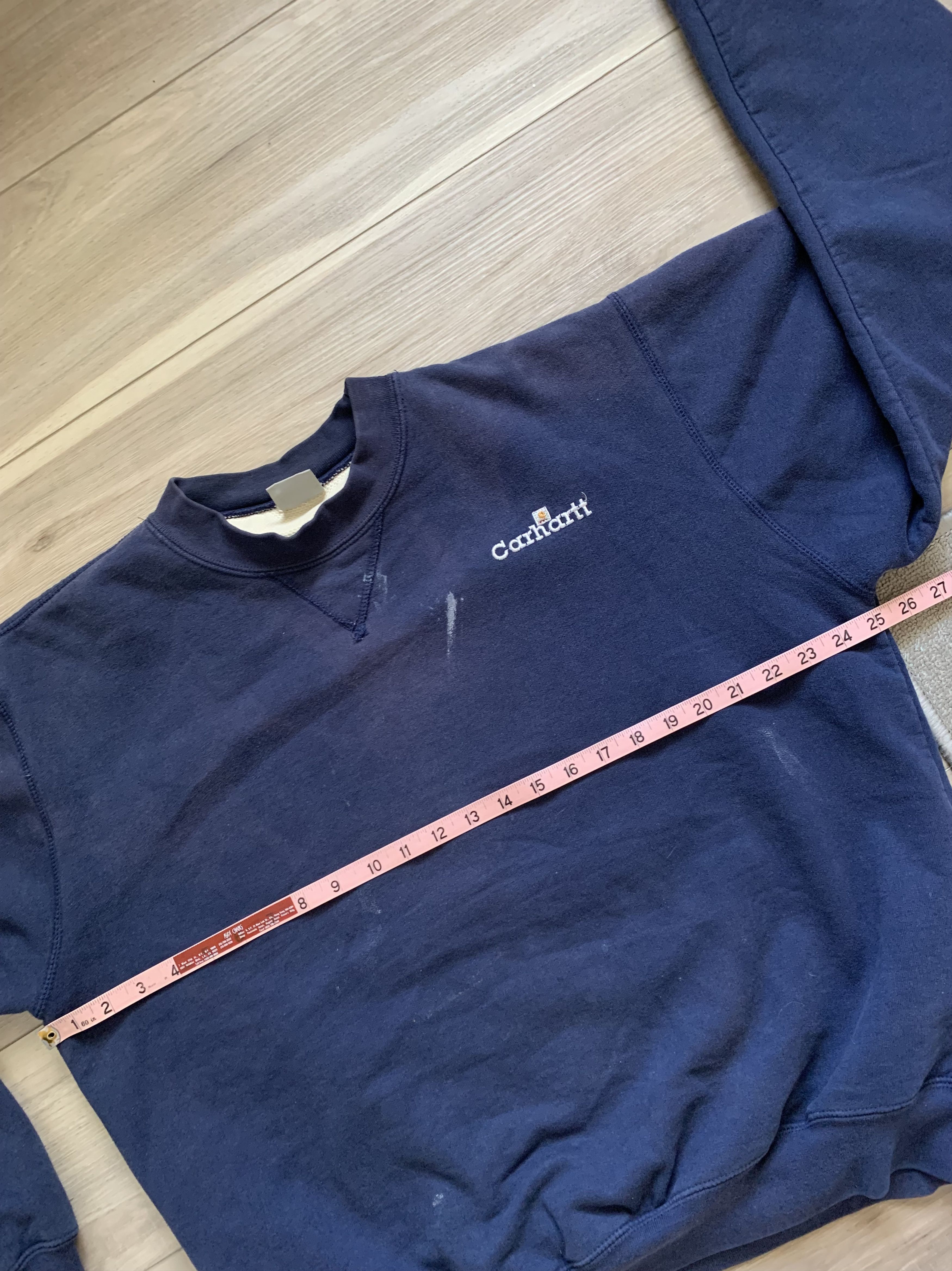 Carhartt × Vintage 1990s CARHARTT THERMAL LINED NAVY SWEATSHIRT / BOXY Size US L / EU 52-54 / 3 - 6 Thumbnail