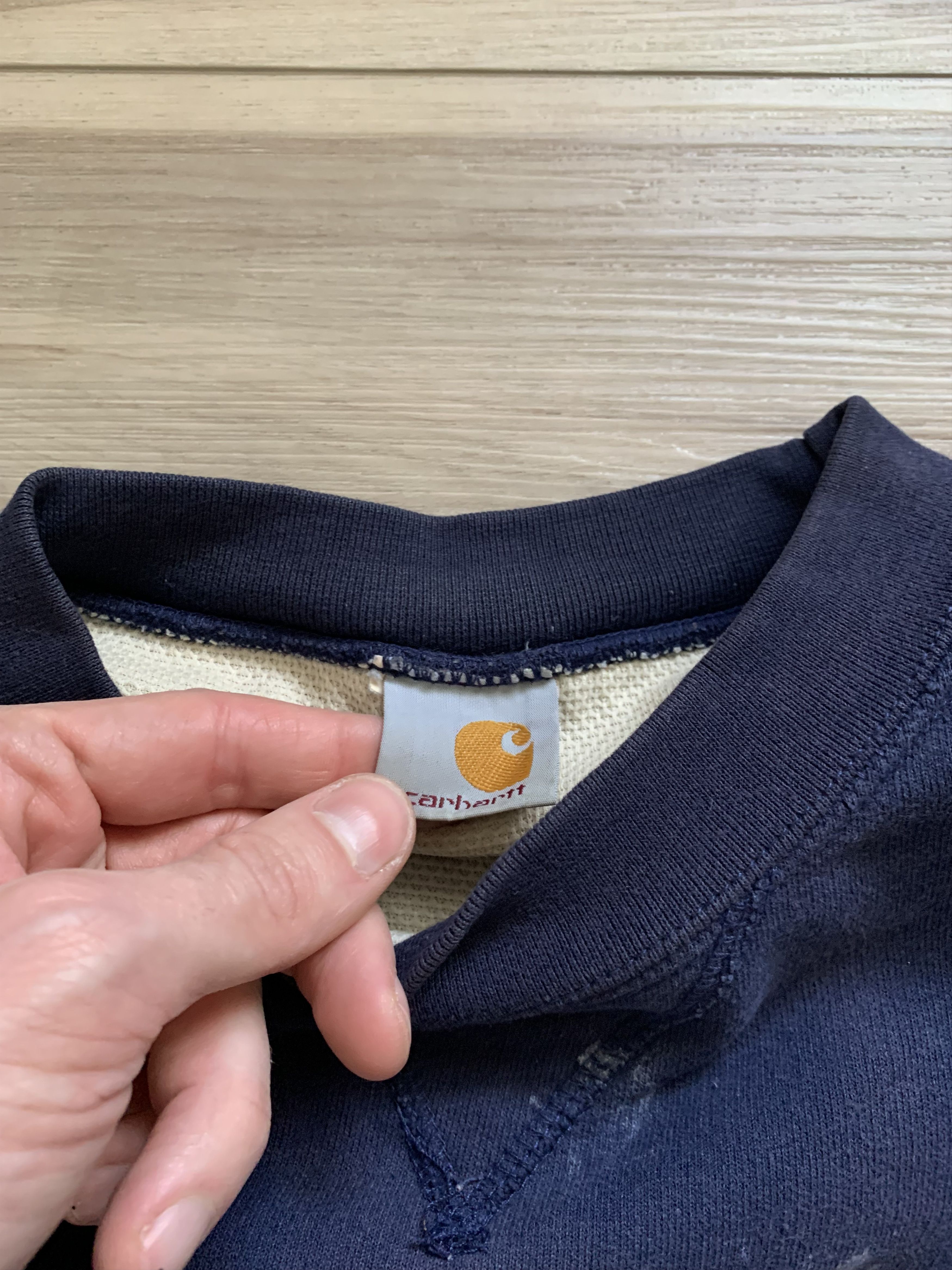 Carhartt × Vintage 1990s CARHARTT THERMAL LINED NAVY SWEATSHIRT / BOXY Size US L / EU 52-54 / 3 - 3 Thumbnail
