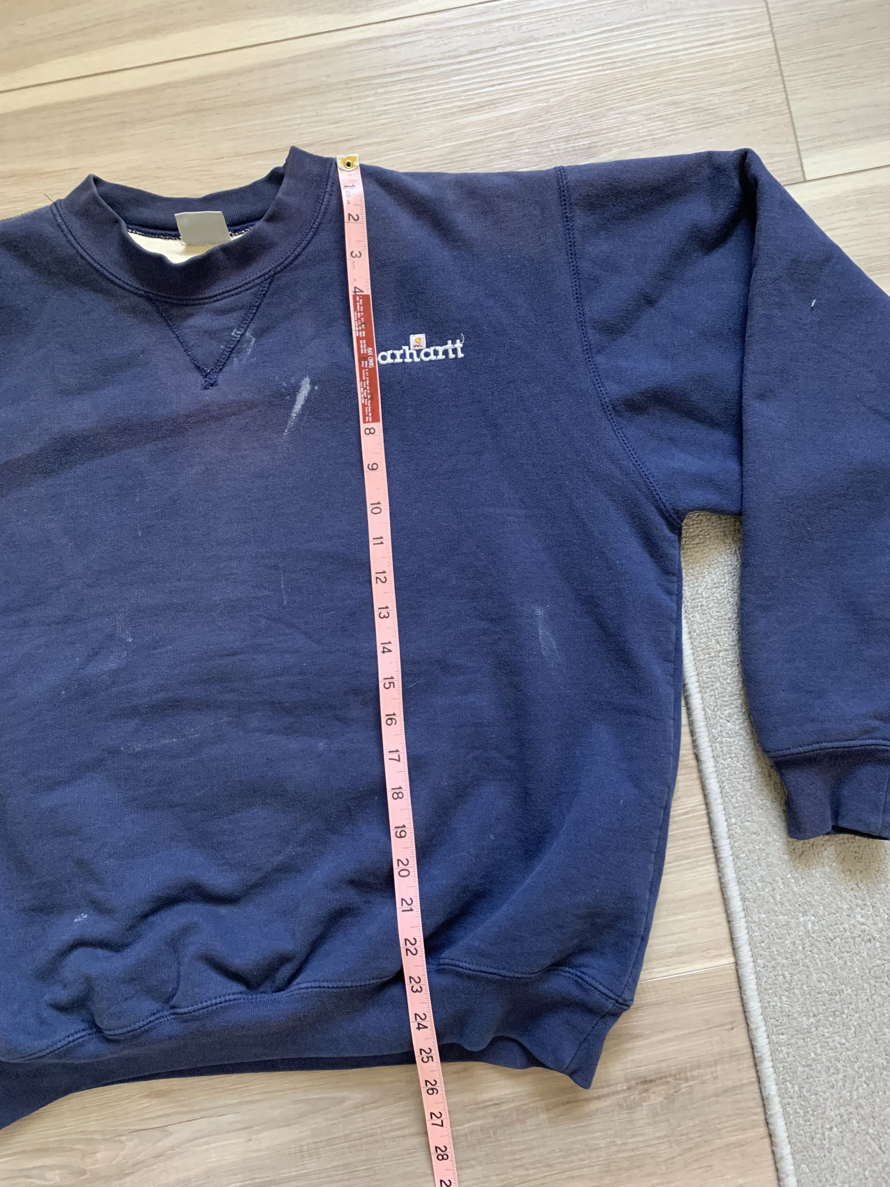 Carhartt × Vintage 1990s CARHARTT THERMAL LINED NAVY SWEATSHIRT / BOXY Size US L / EU 52-54 / 3 - 5 Thumbnail