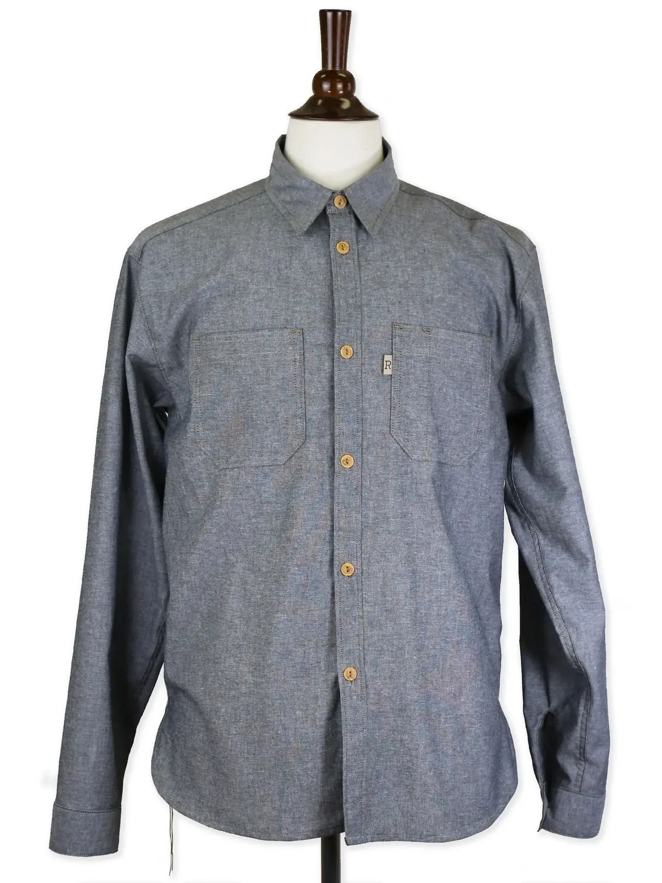 image of America x Railcar Fine Goods Pit Stop Work Shirt Black Chambray, Men's (Size XL)