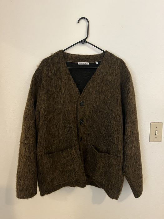 Our Legacy Cardigan Olive Melange Mohair | Grailed