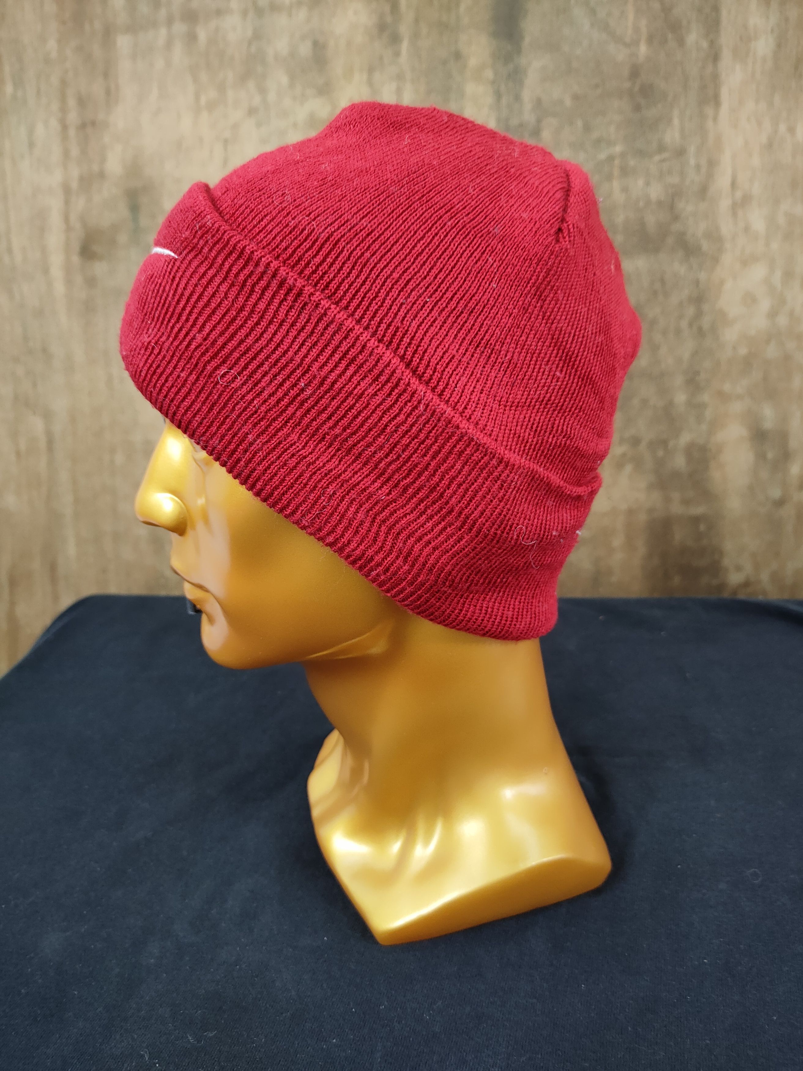 Nike DL Nike red beanie vintage sportwear big logo #182 Size ONE SIZE - 2 Thumbnail