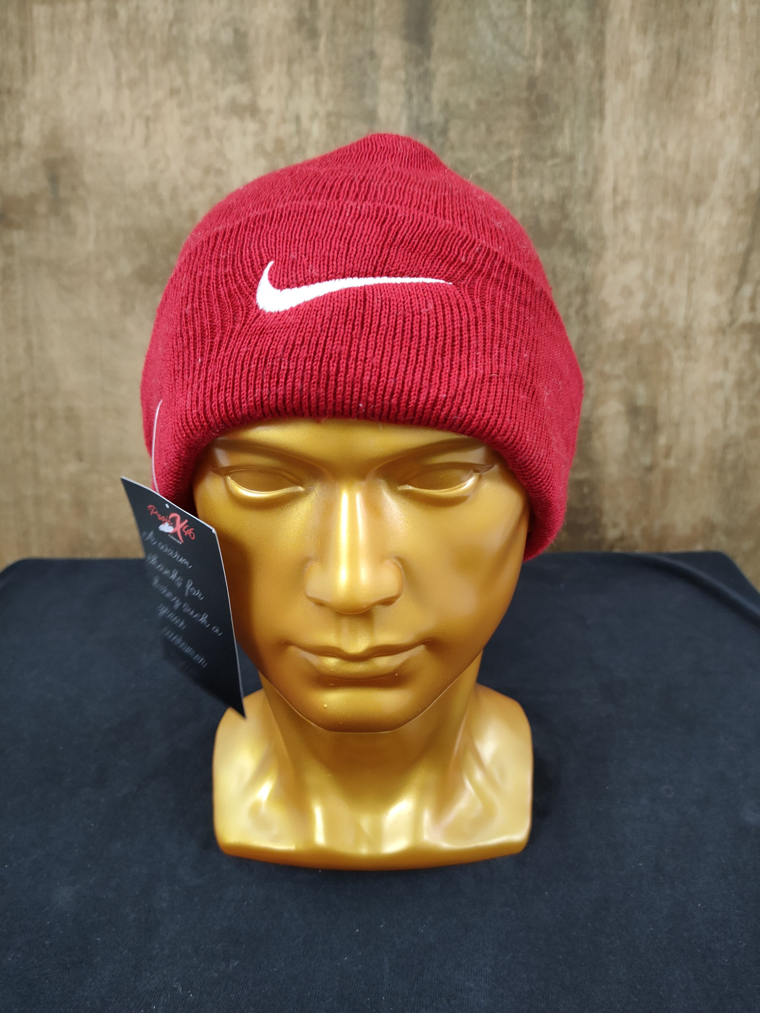Nike DL Nike red beanie vintage sportwear big logo #182 Size ONE SIZE - 1 Thumbnail